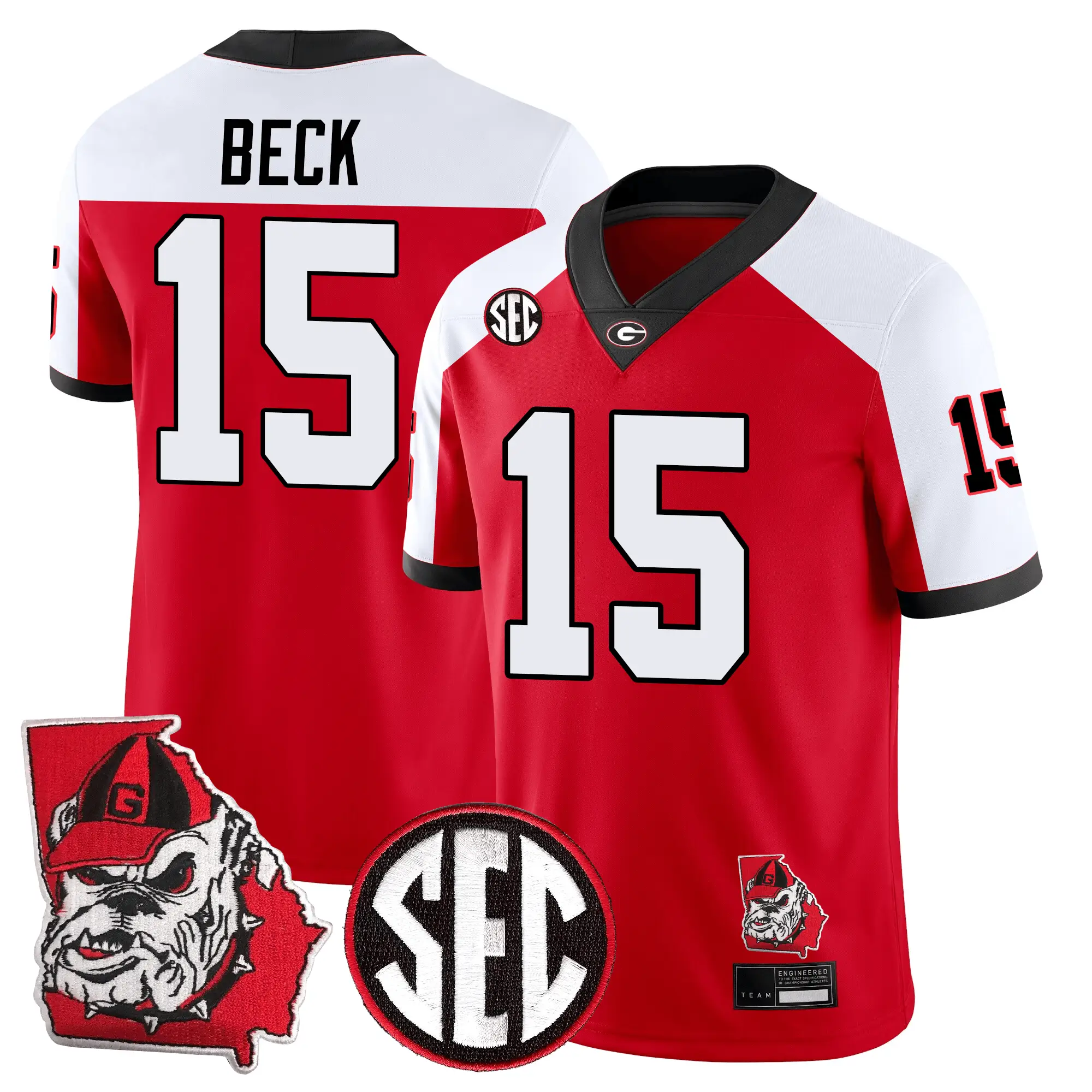 Men Georgia Bulldogs Football 24/25 Jersey - Georgia State Map Patch