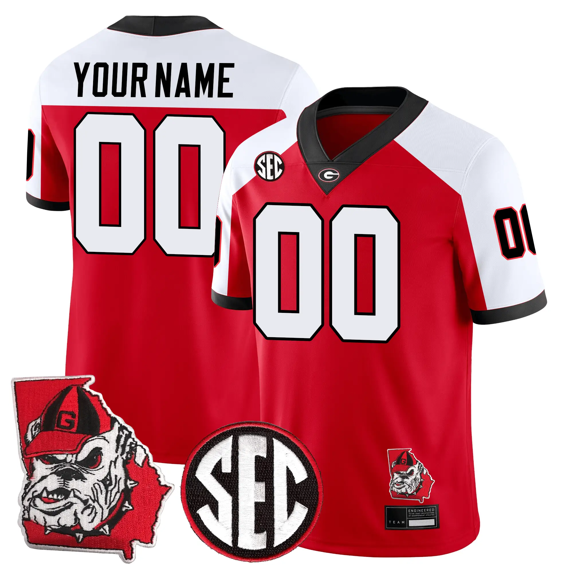 Men Georgia Bulldogs Football 24/25 Jersey - Georgia State Map Patch