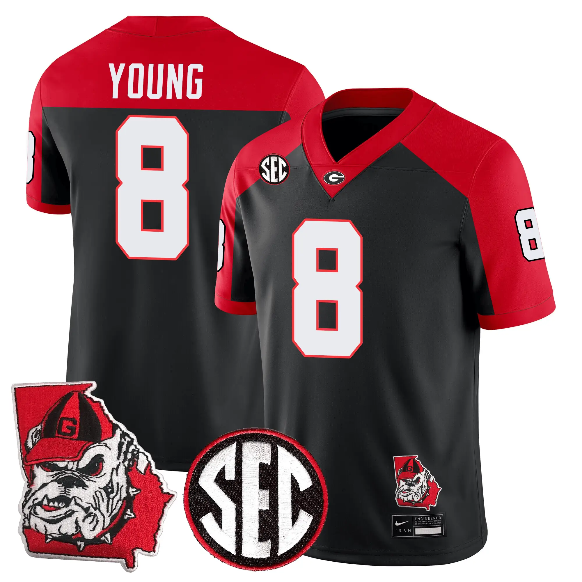 Men Georgia Bulldogs Football 24/25 Jersey - Georgia State Map Patch