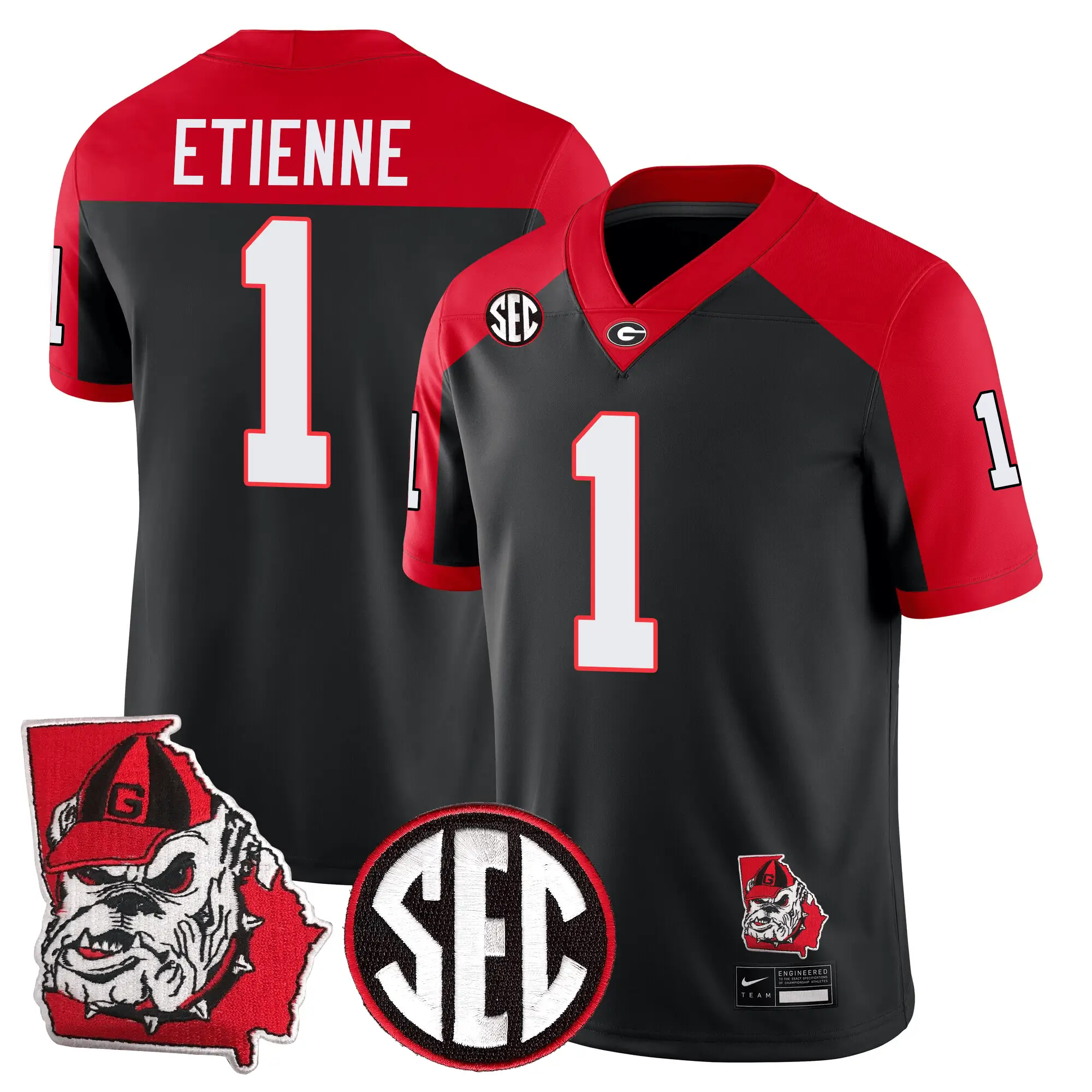 Men Georgia Bulldogs Football 24/25 Jersey - Georgia State Map Patch