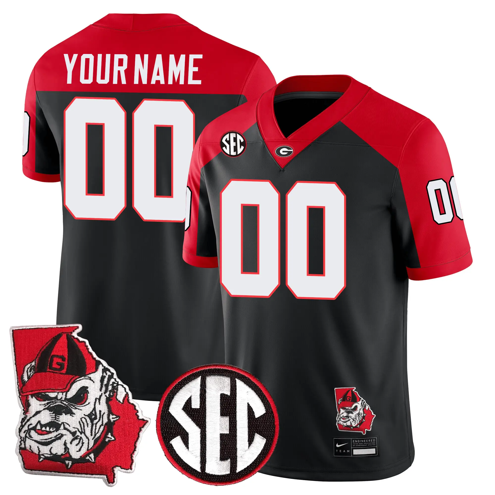 Men Georgia Bulldogs Football 24/25 Jersey - Georgia State Map Patch