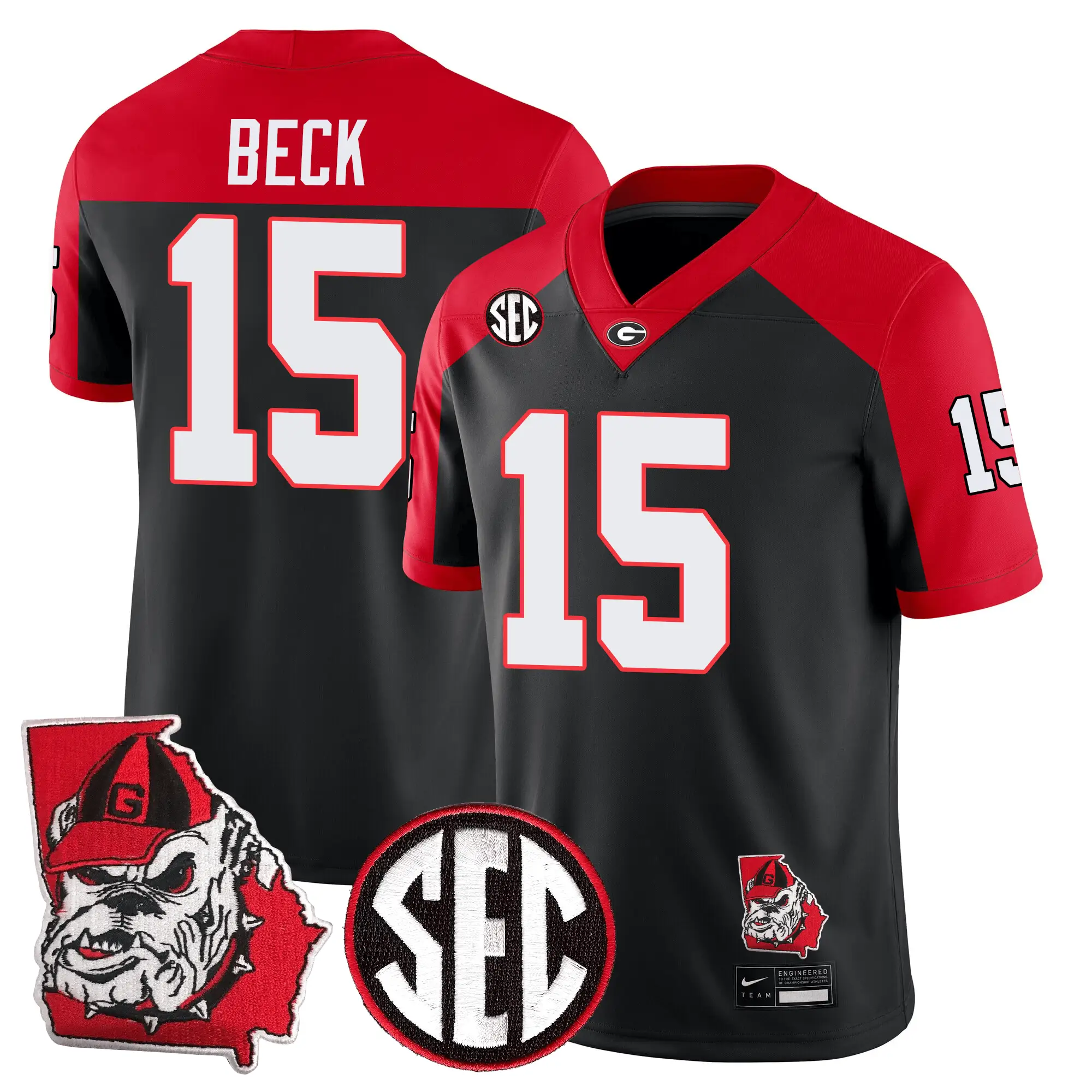 Men Georgia Bulldogs Football 24/25 Jersey - Georgia State Map Patch