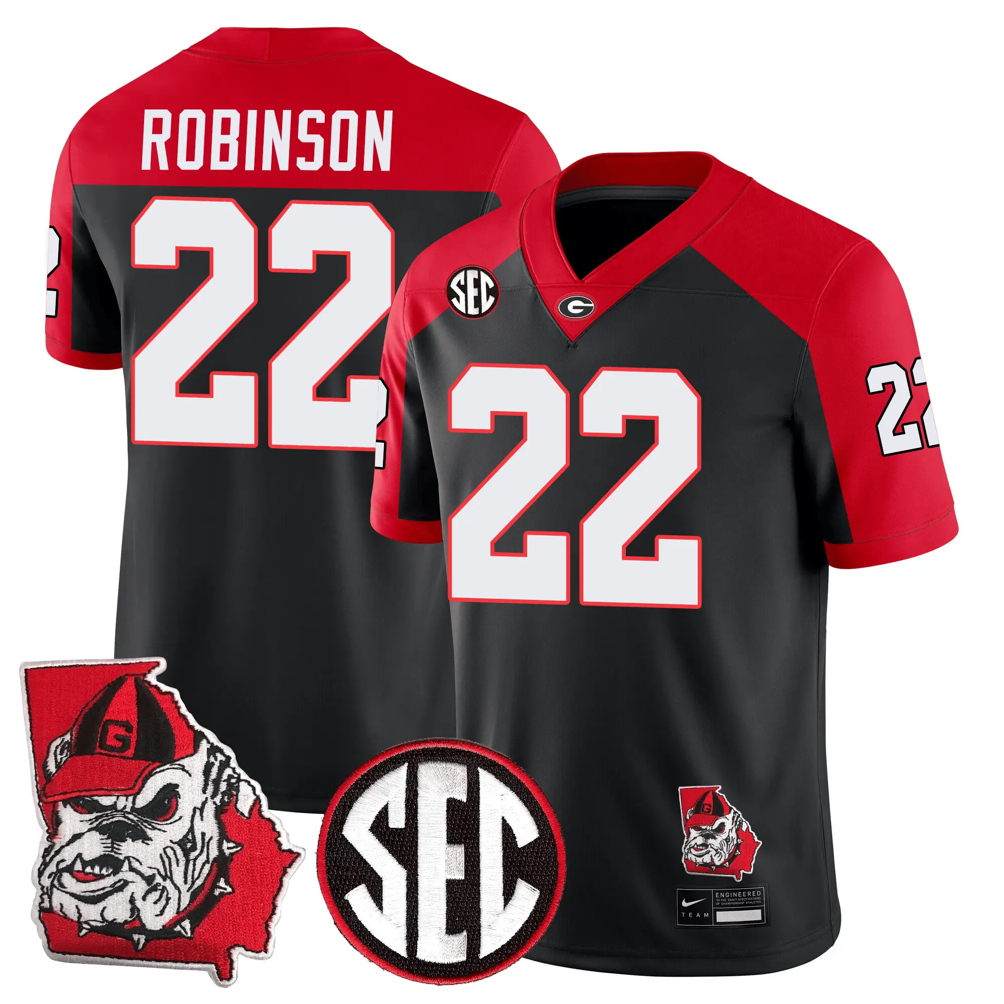 Men Georgia Bulldogs Football 24/25 Jersey - Georgia State Map Patch