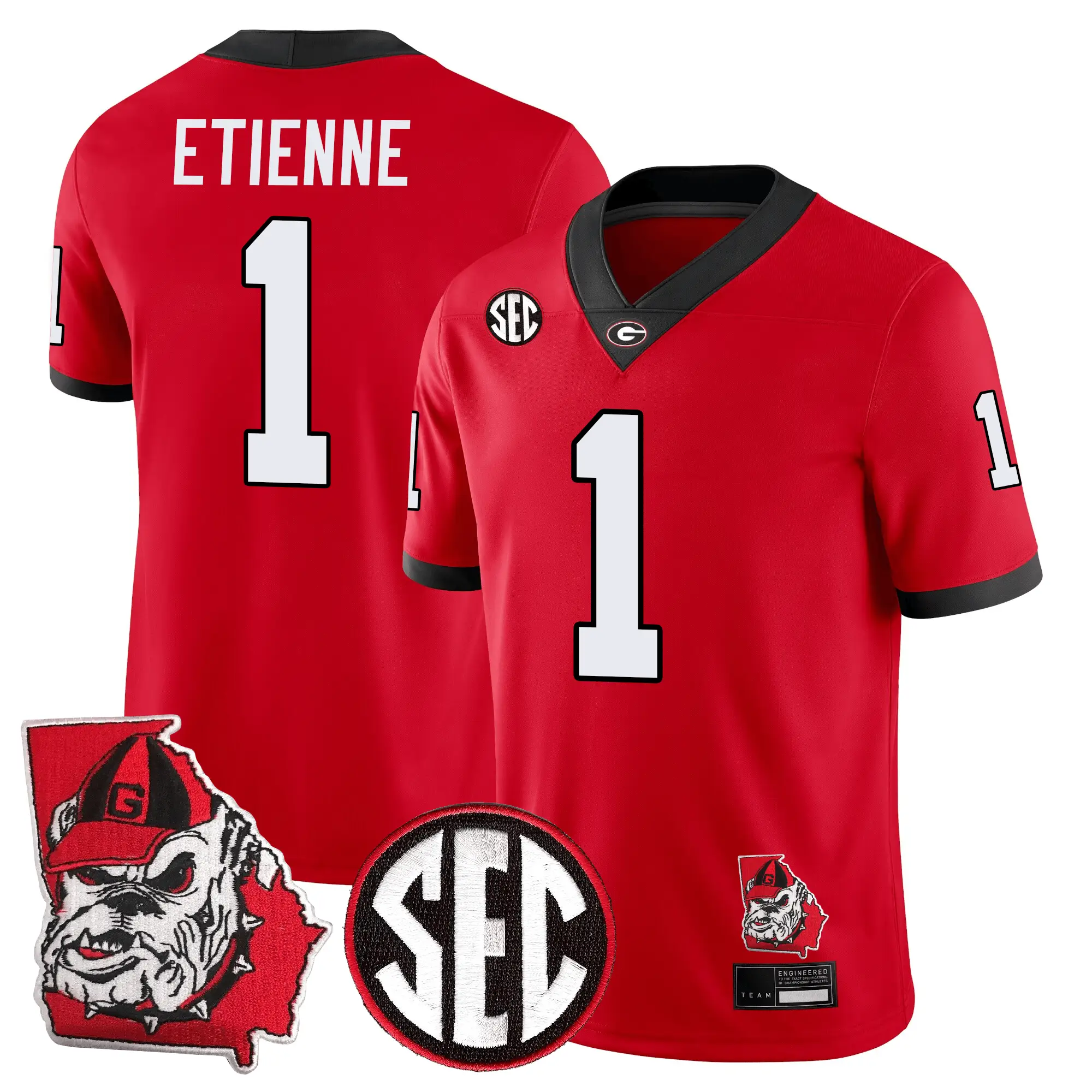Men Georgia Bulldogs Football 24/25 Jersey - Georgia State Map Patch