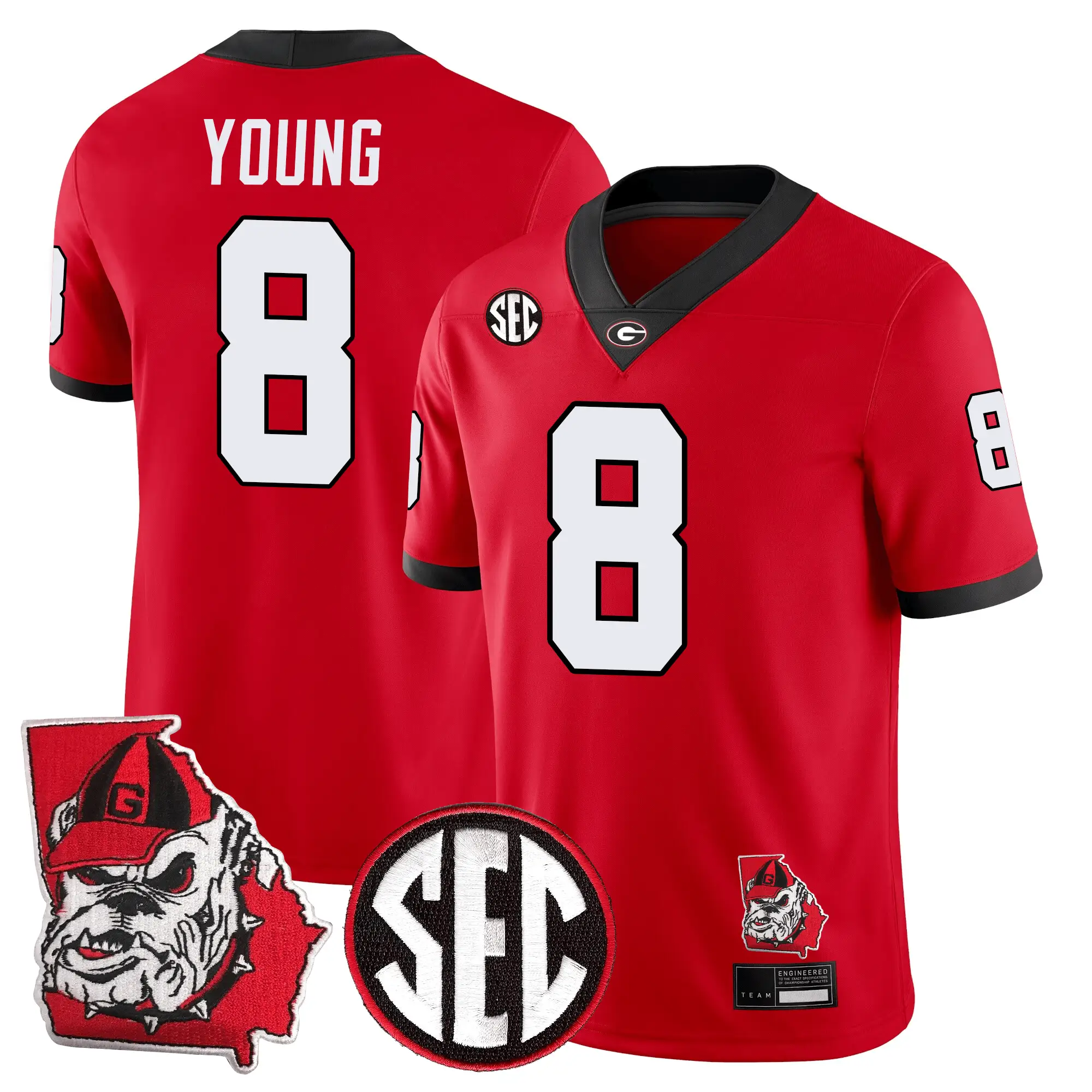 Men Georgia Bulldogs Football 24/25 Jersey - Georgia State Map Patch
