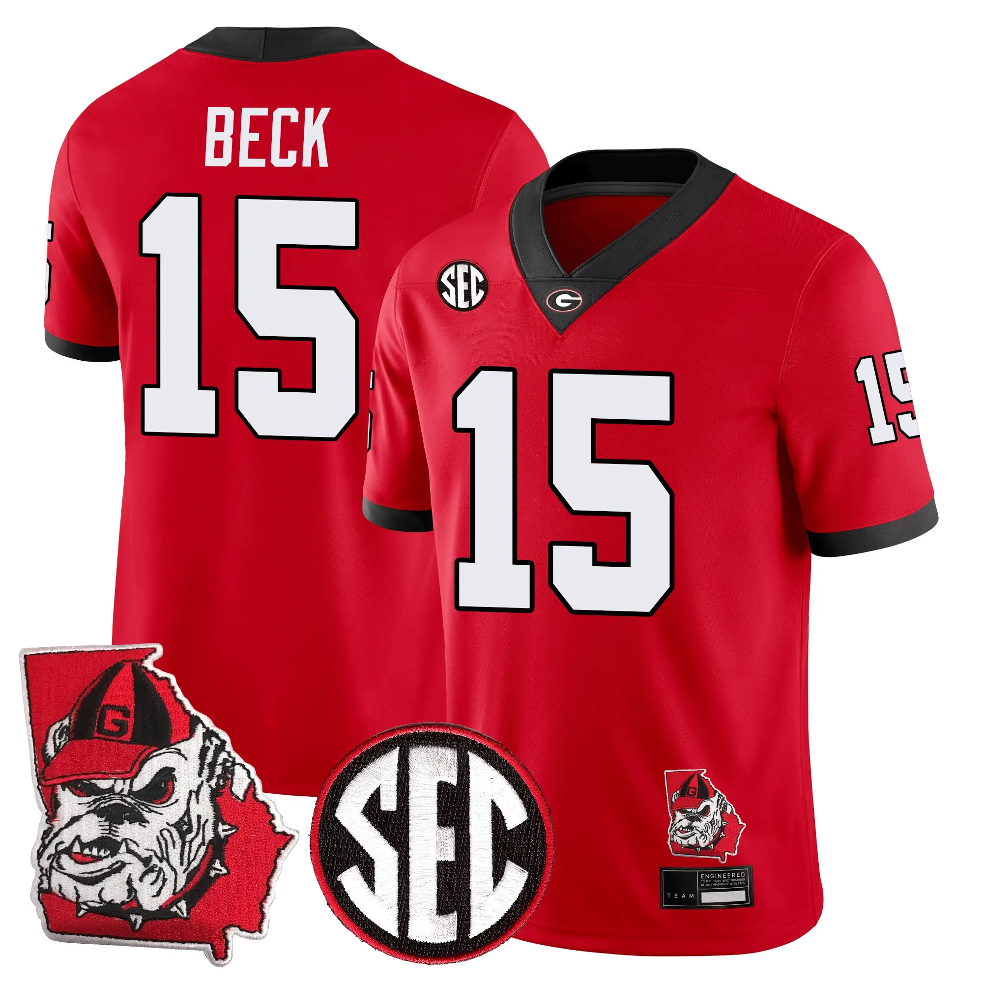 Men Georgia Bulldogs Football 24/25 Jersey - Georgia State Map Patch