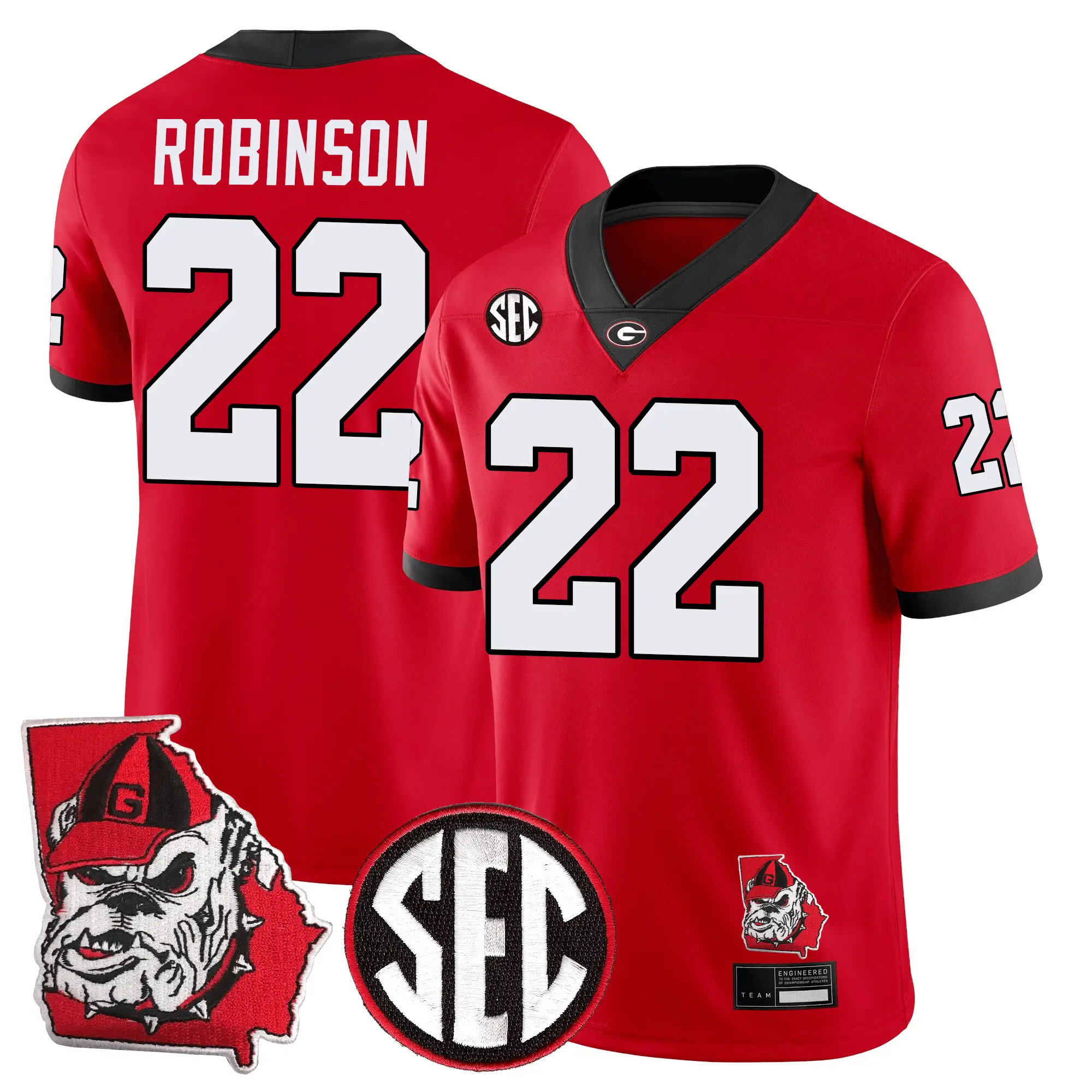 Men Georgia Bulldogs Football 24/25 Jersey - Georgia State Map Patch
