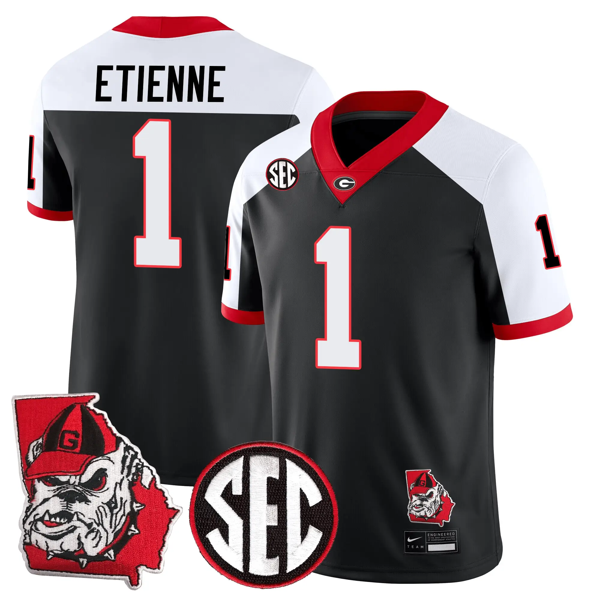 Men Georgia Bulldogs Football 24/25 Jersey - Georgia State Map Patch