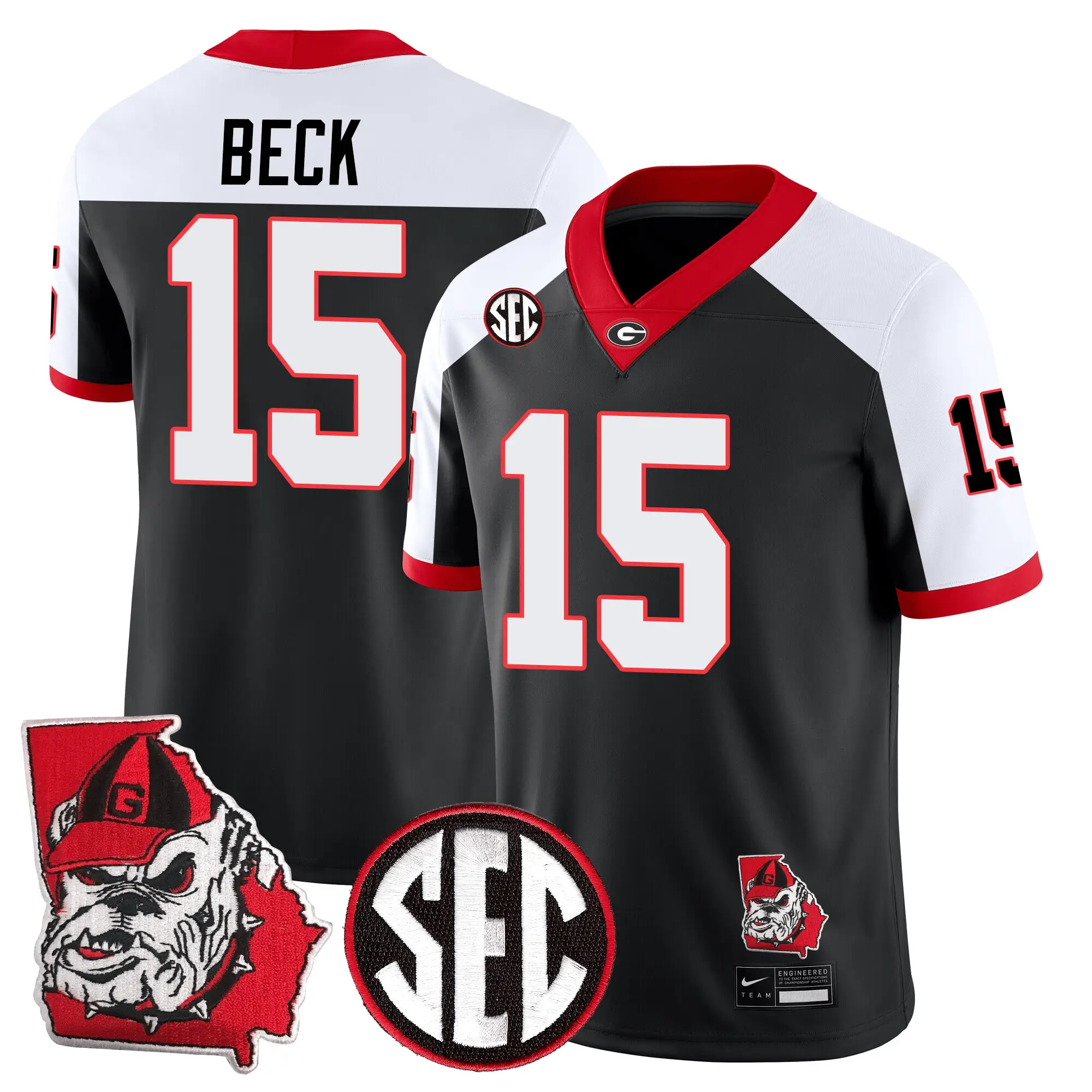 Men Georgia Bulldogs Football 24/25 Jersey - Georgia State Map Patch