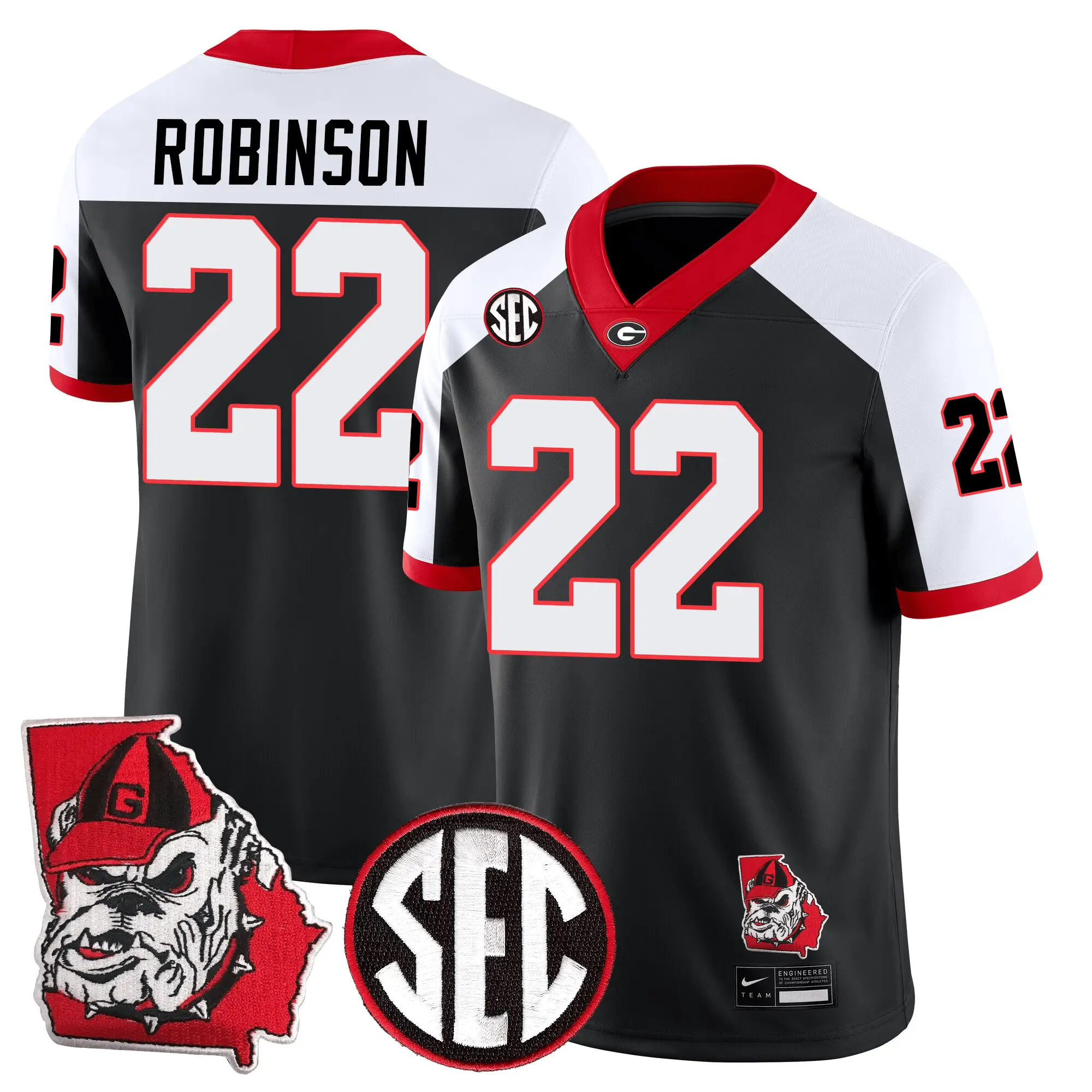 Men Georgia Bulldogs Football 24/25 Jersey - Georgia State Map Patch