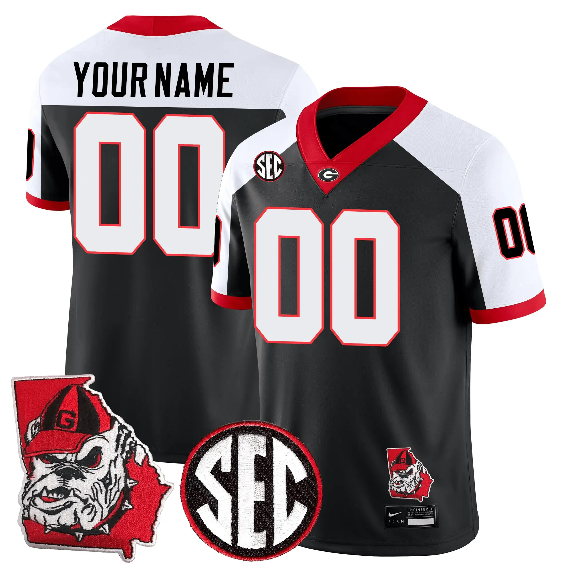 Men Georgia Bulldogs Football 24/25 Jersey - Georgia State Map Patch