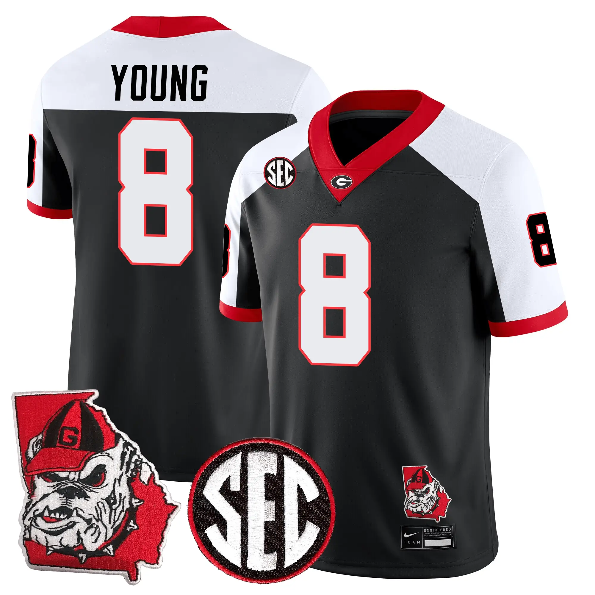 Men Georgia Bulldogs Football 24/25 Jersey - Georgia State Map Patch