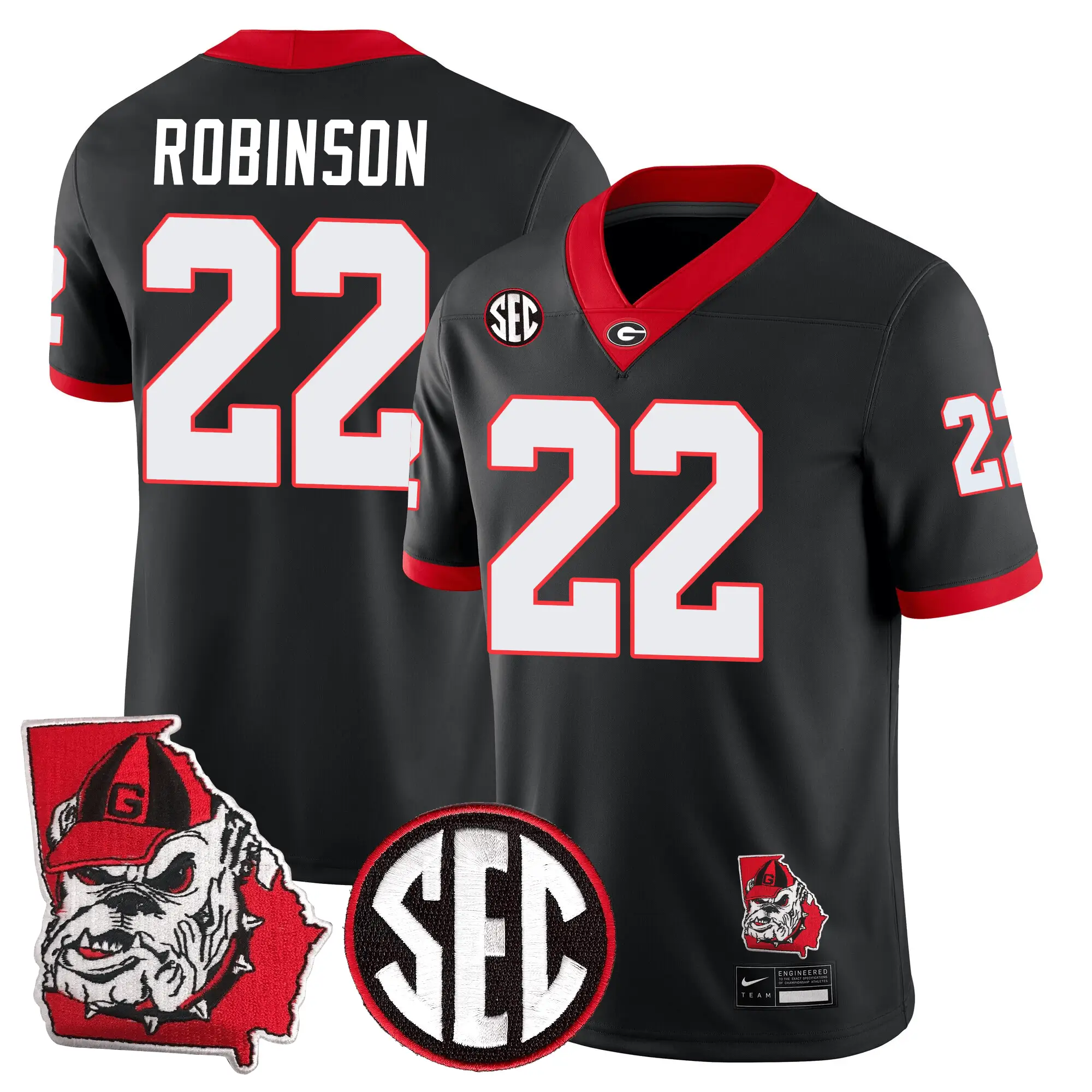 Men Georgia Bulldogs Football 24/25 Jersey - Georgia State Map Patch