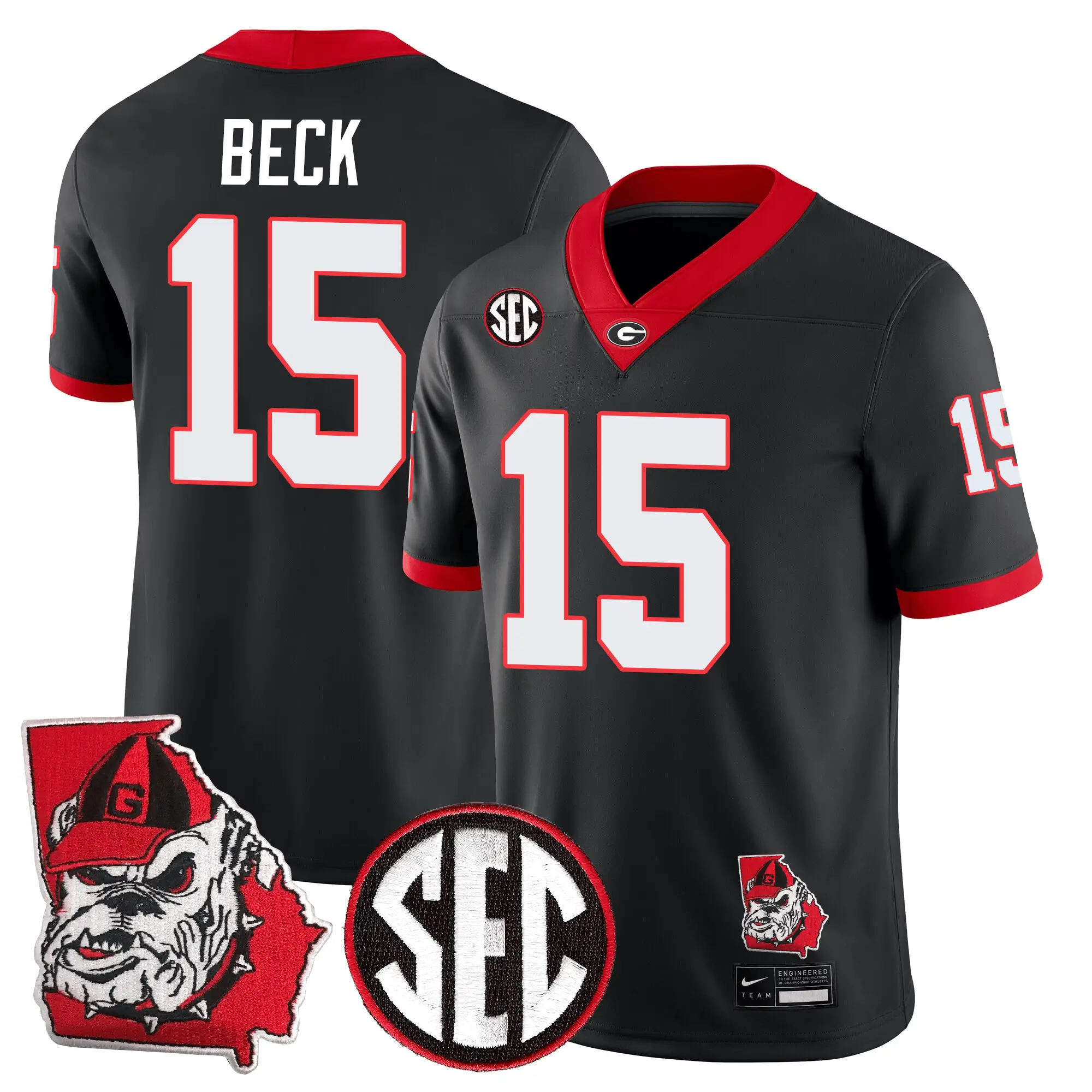Men Georgia Bulldogs Football 24/25 Jersey - Georgia State Map Patch