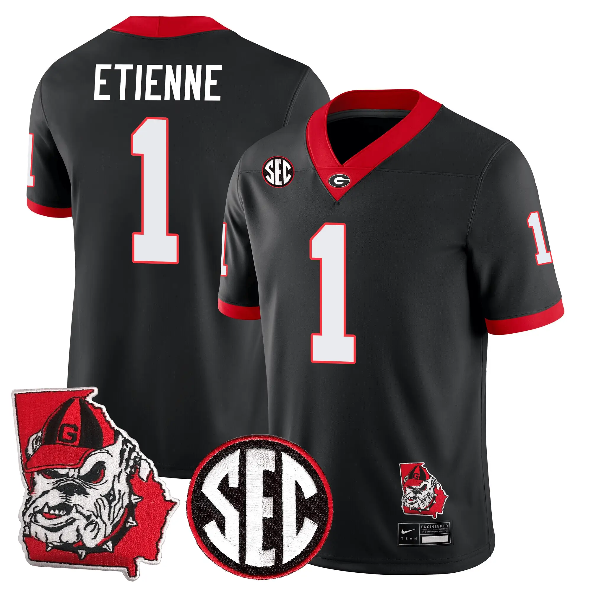 Men Georgia Bulldogs Football 24/25 Jersey - Georgia State Map Patch