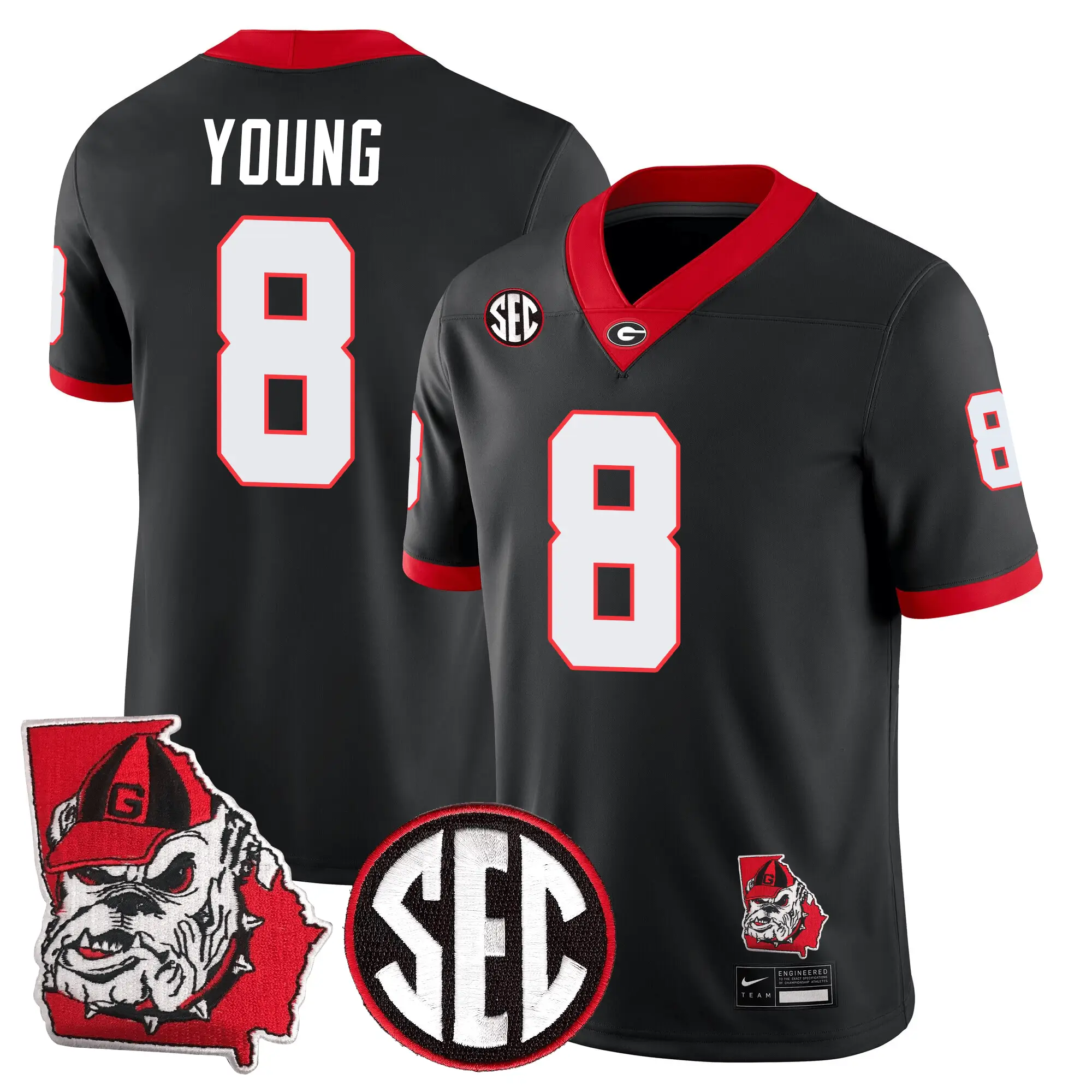 Men Georgia Bulldogs Football 24/25 Jersey - Georgia State Map Patch