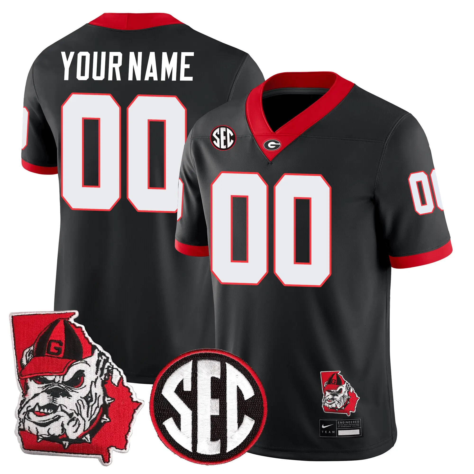 Men Georgia Bulldogs Football 24/25 Jersey - Georgia State Map Patch