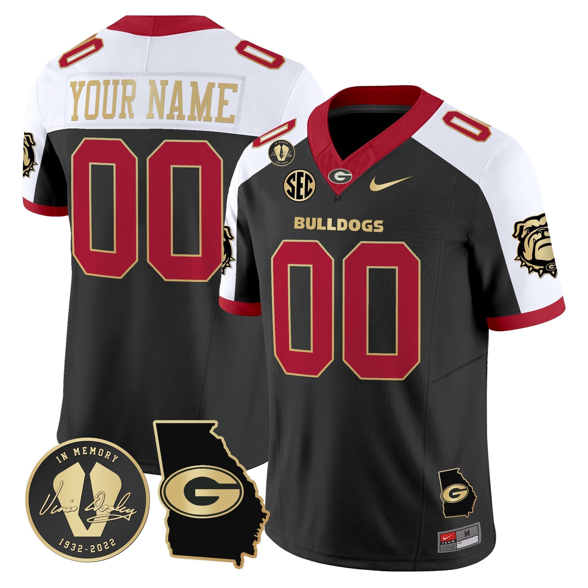 Custom Georgia Bulldogs 2024 Vapor Limited Jersey V5- Georgia Map - All Stitched