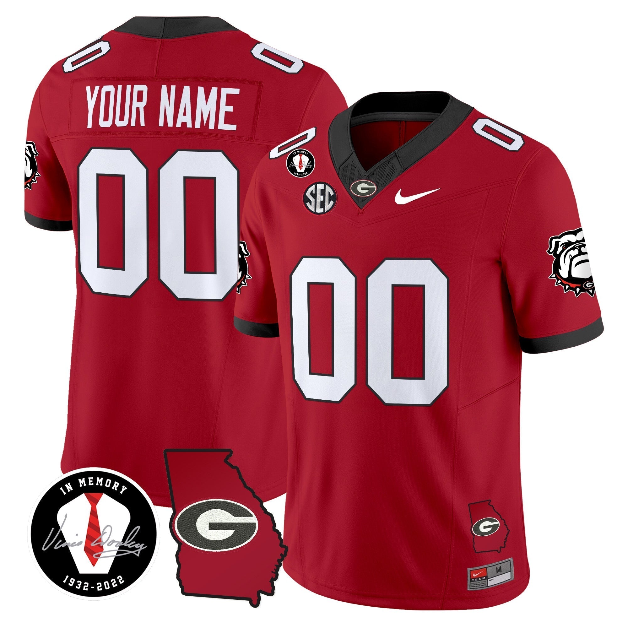 Custom Georgia Bulldogs 2024 Vapor Limited Jersey V5- Georgia Map - All Stitched