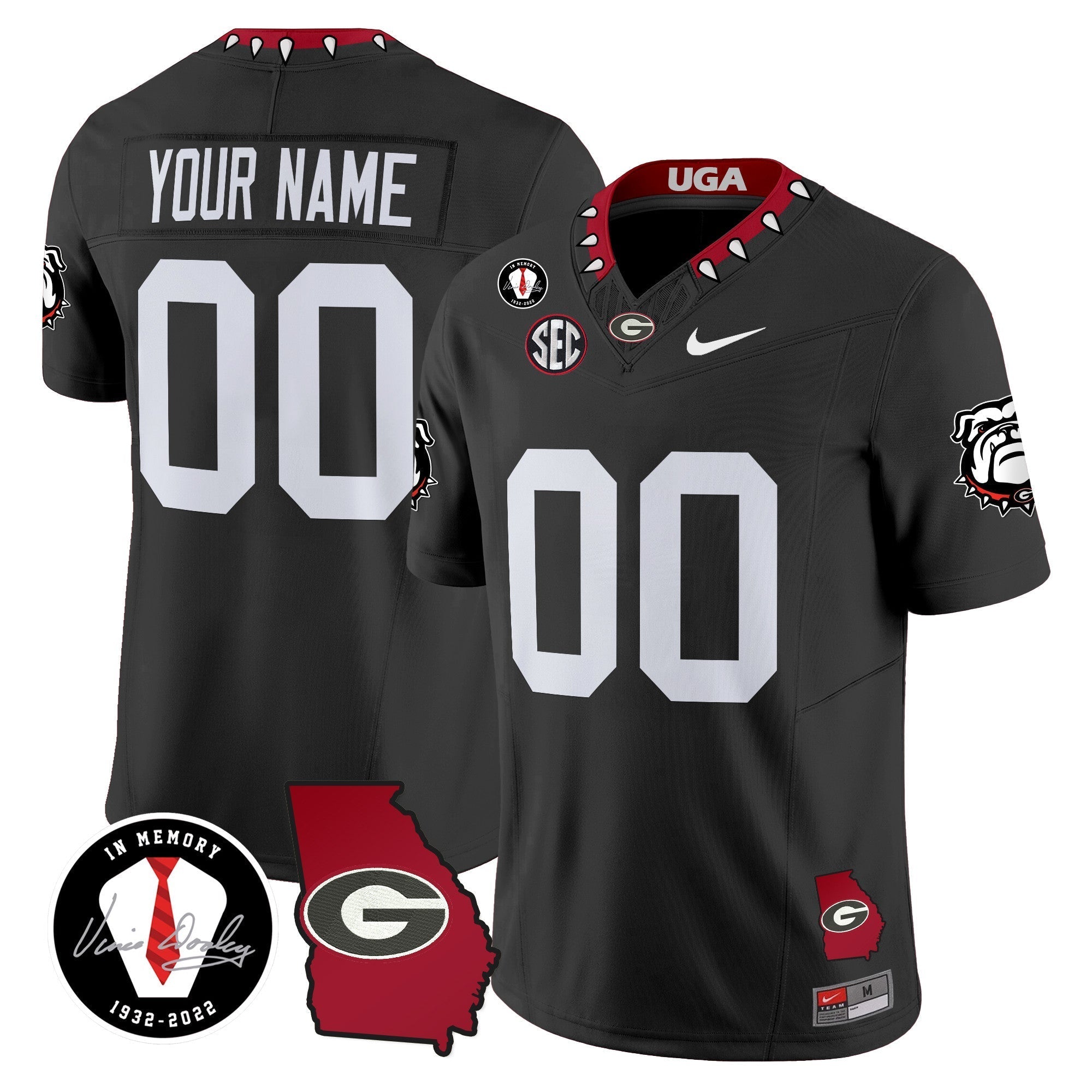 Custom Georgia Bulldogs 2024 Vapor Limited Jersey V5- Georgia Map - All Stitched