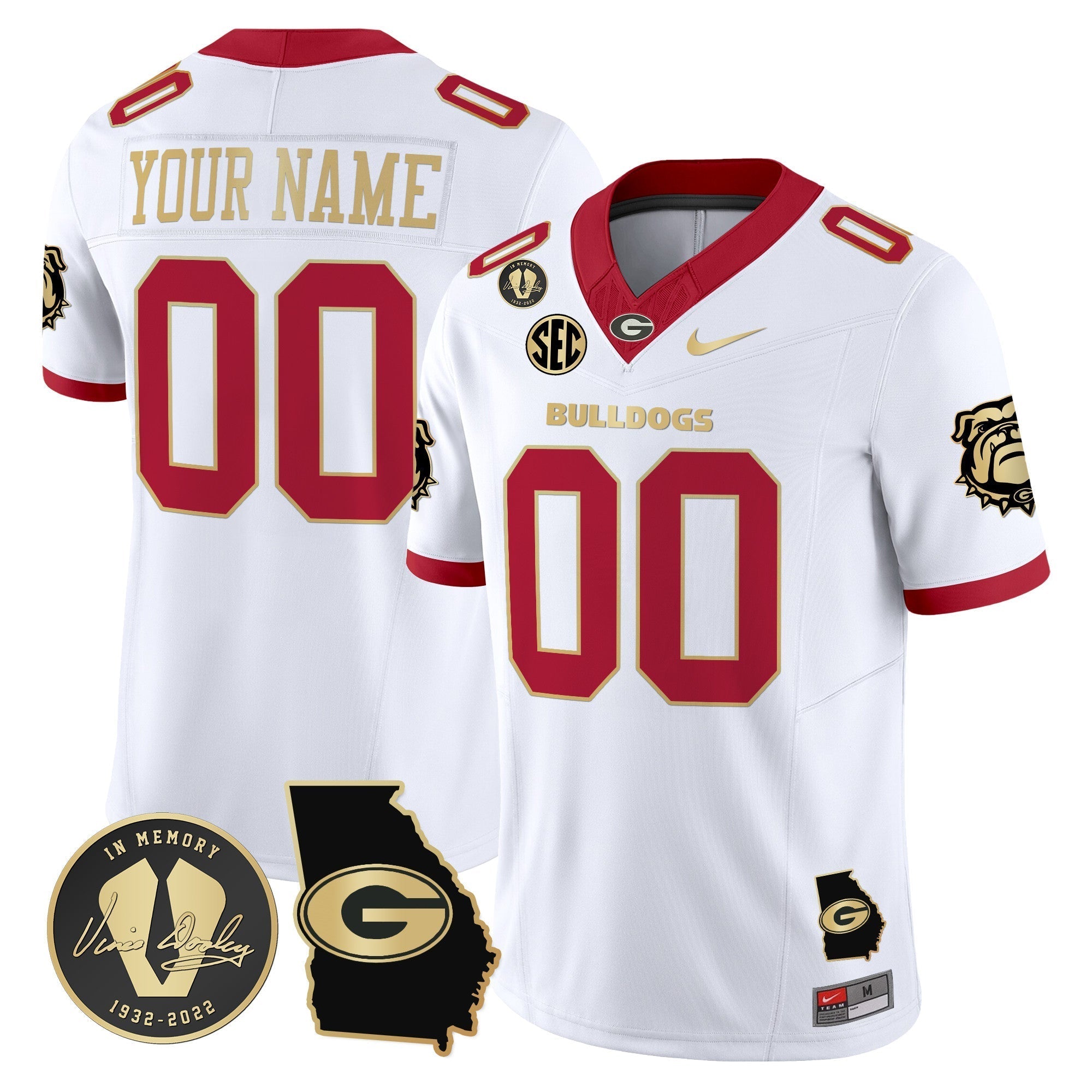 Custom Georgia Bulldogs 2024 Vapor Limited Jersey V5- Georgia Map - All Stitched