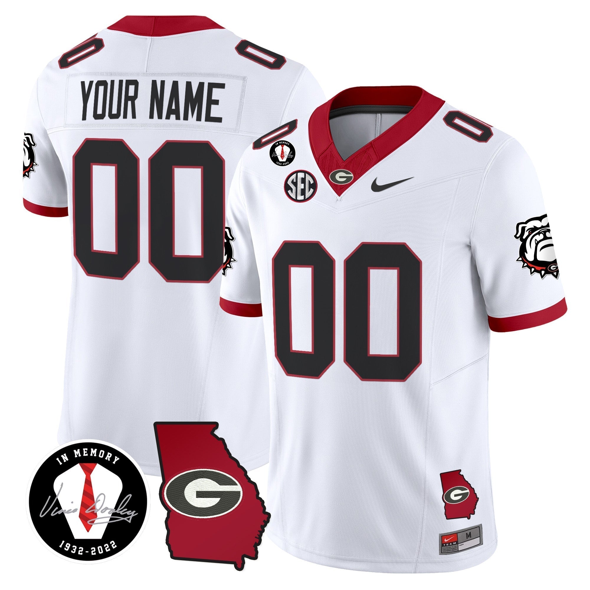 Custom Georgia Bulldogs 2024 Vapor Limited Jersey V5- Georgia Map - All Stitched