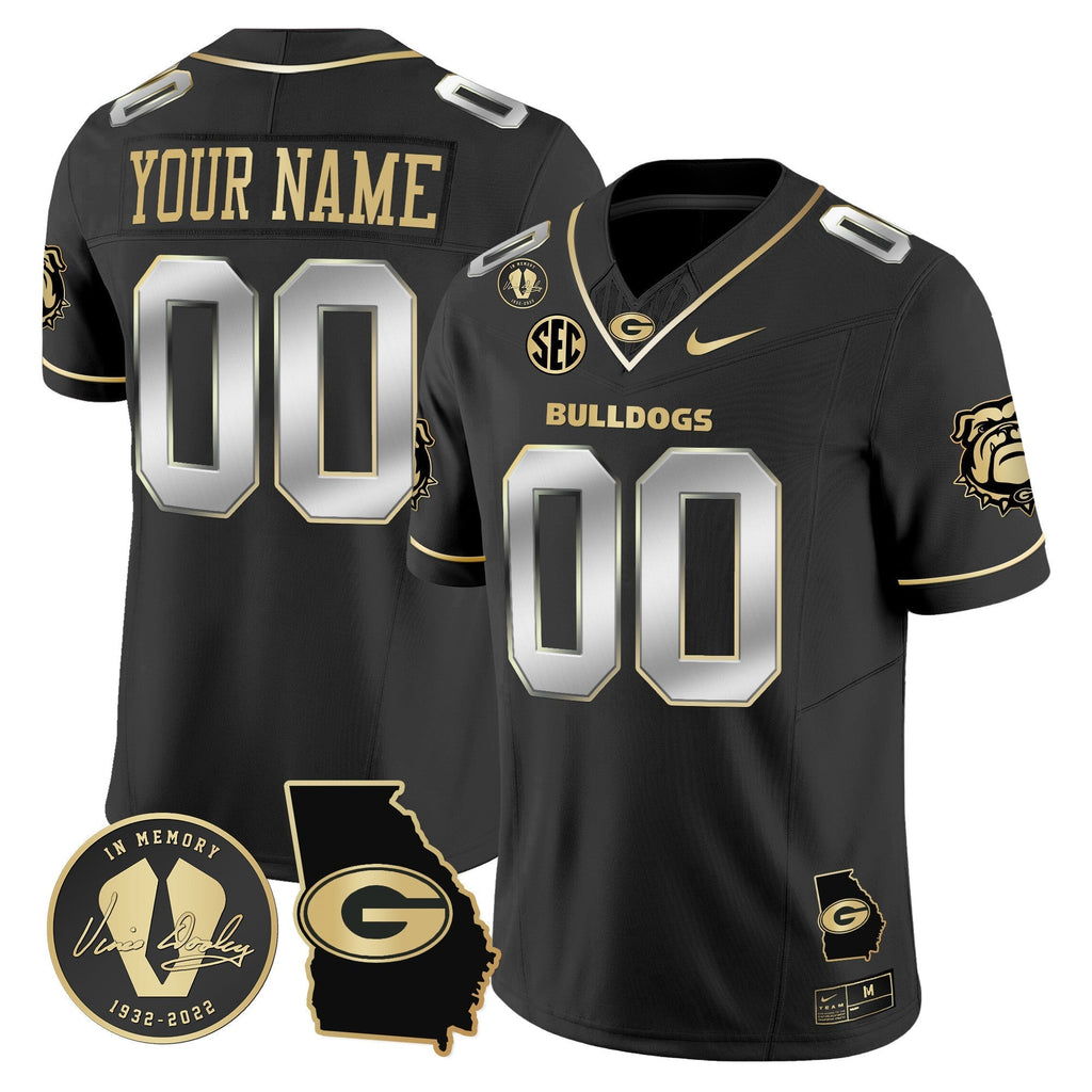 Custom Georgia Bulldogs 2024 Vapor Limited Jersey V5- Georgia Map - All Stitched