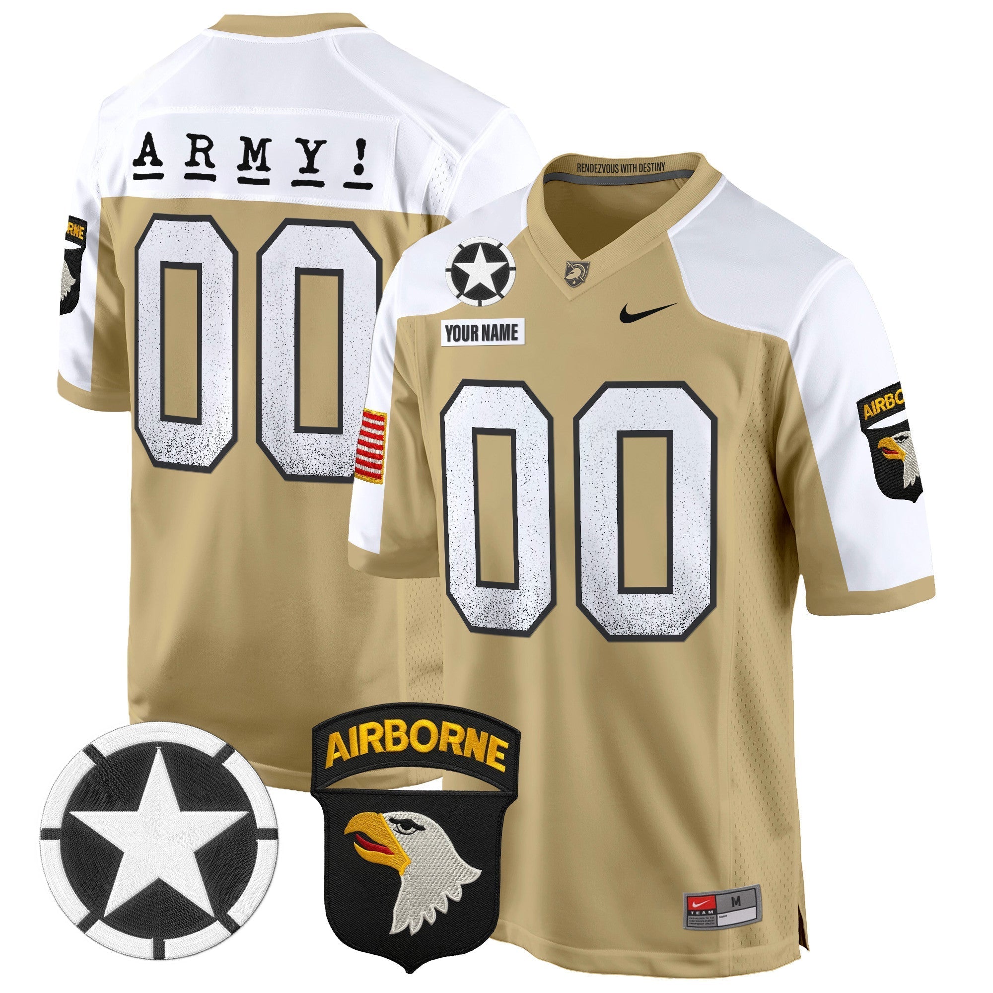 Custom Army Black Knights 101st Airborne Division Patch 2024 Game Jersey - All Stitched