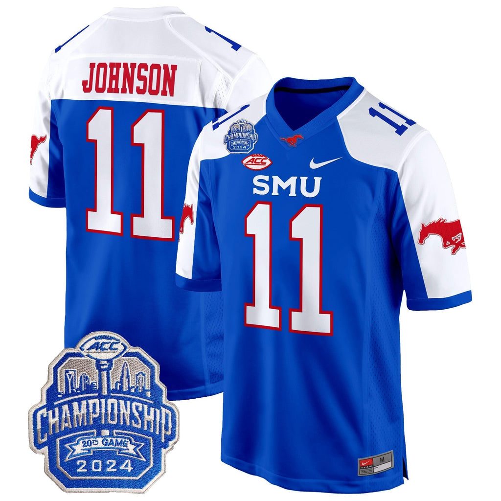 Men SMU Mustangs 2024 ACC Championship Patch Game Jersey - All Stitched