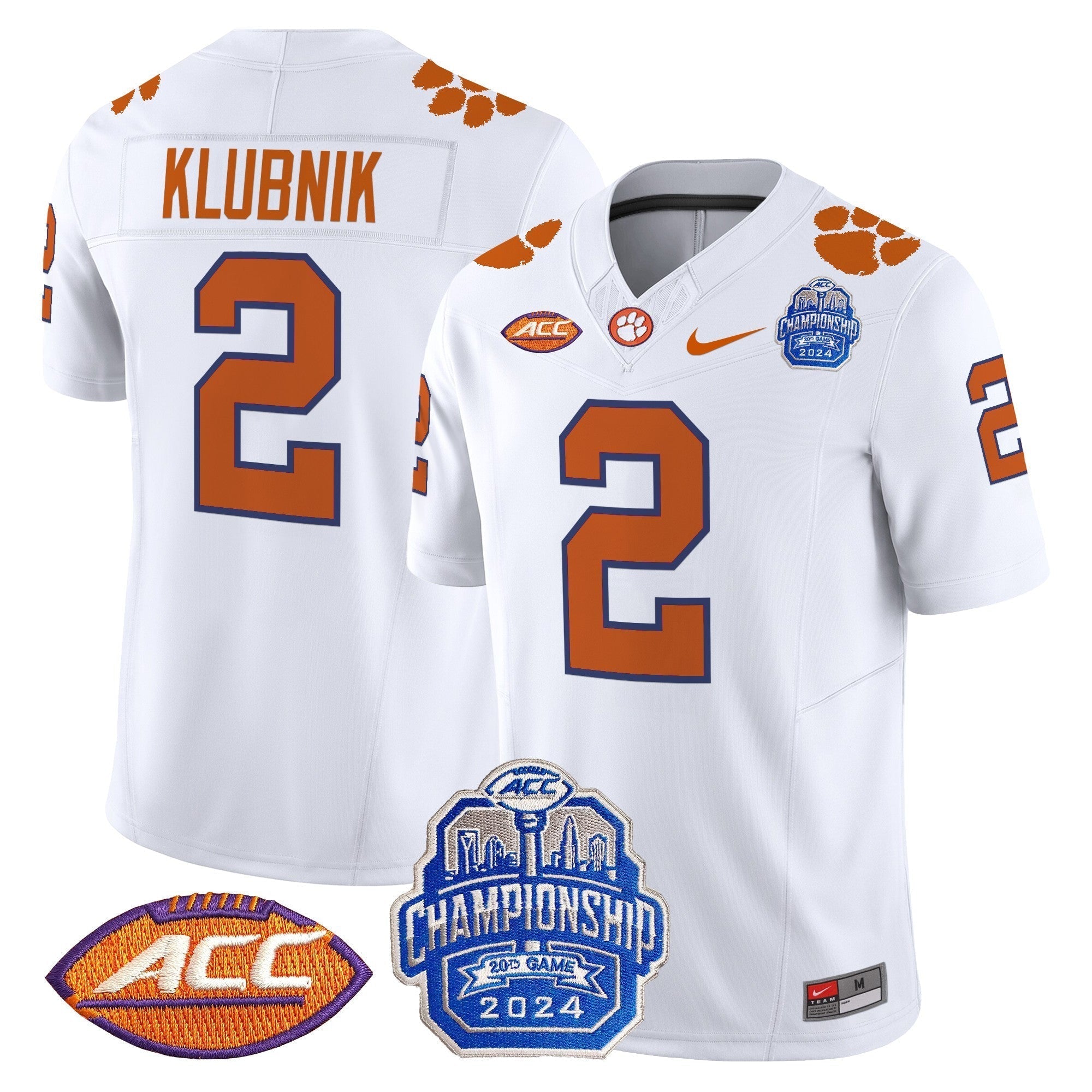 Men Clemson Tigers 2024 ACC Championship Patch Vapor Limited Jersey - All Stitched