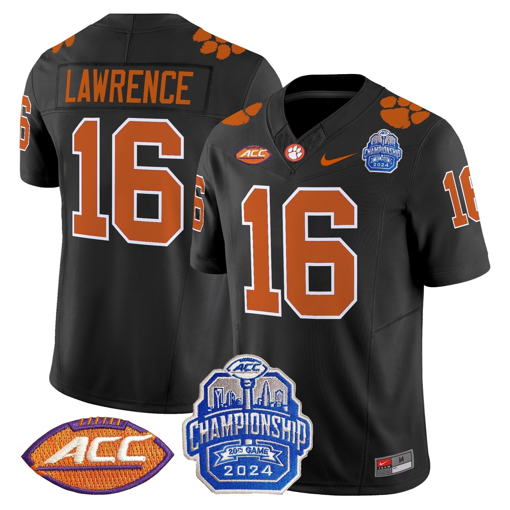 Men Clemson Tigers 2024 ACC Championship Patch Vapor Limited Jersey - All Stitched