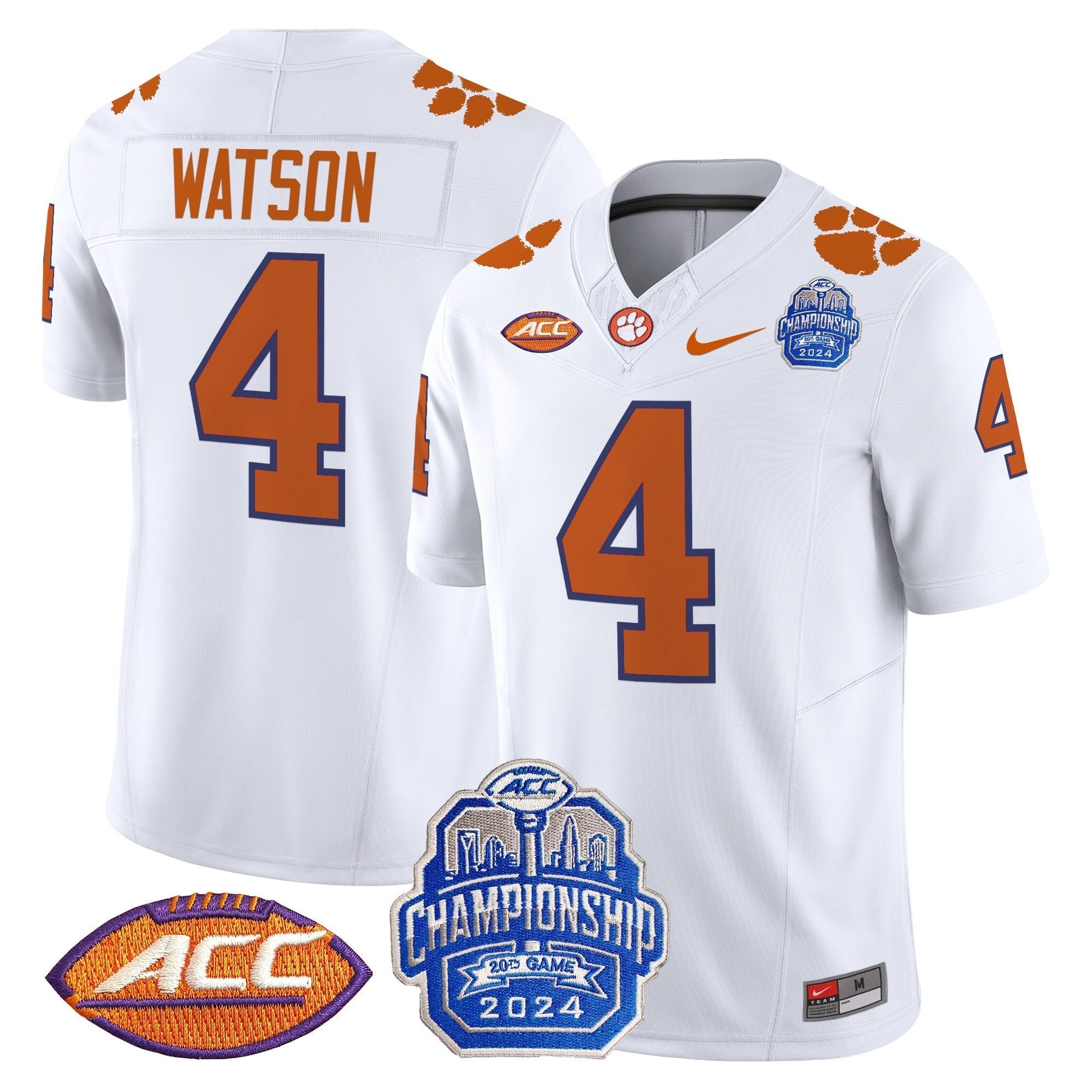 Men Clemson Tigers 2024 ACC Championship Patch Vapor Limited Jersey - All Stitched