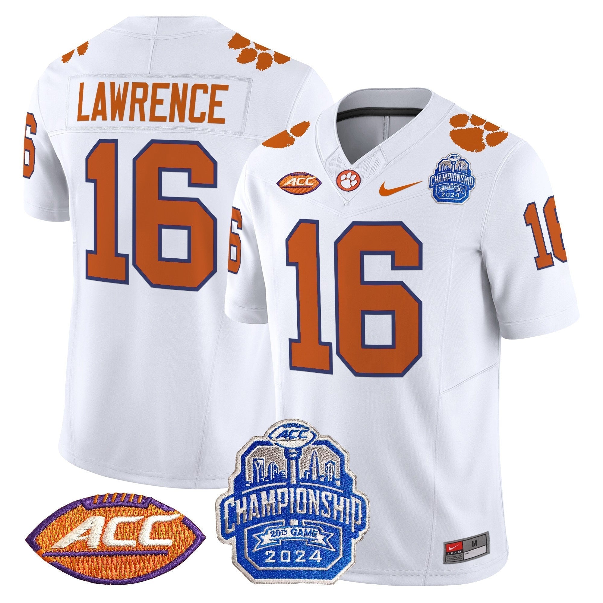 Men Clemson Tigers 2024 ACC Championship Patch Vapor Limited Jersey - All Stitched
