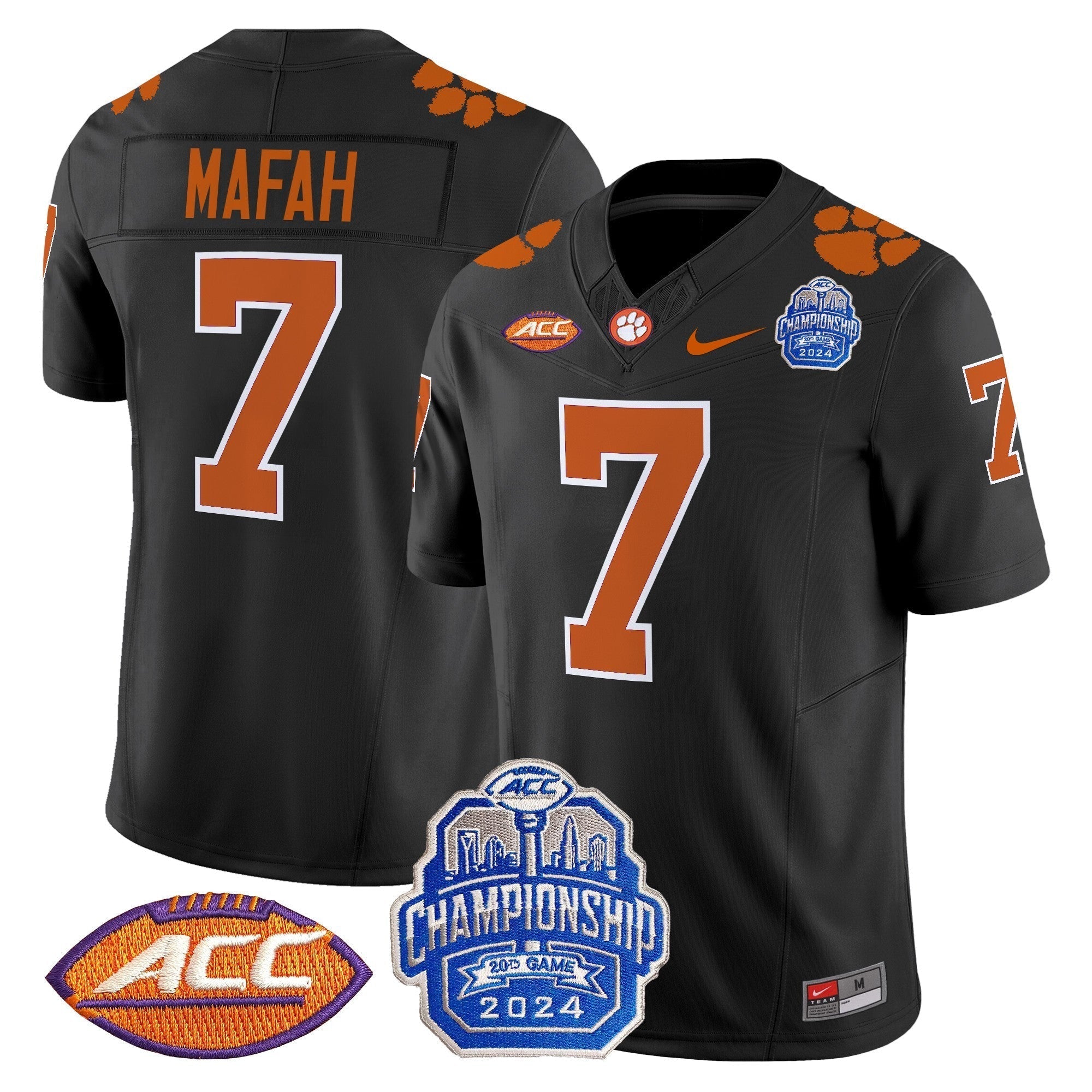 Men Clemson Tigers 2024 ACC Championship Patch Vapor Limited Jersey - All Stitched