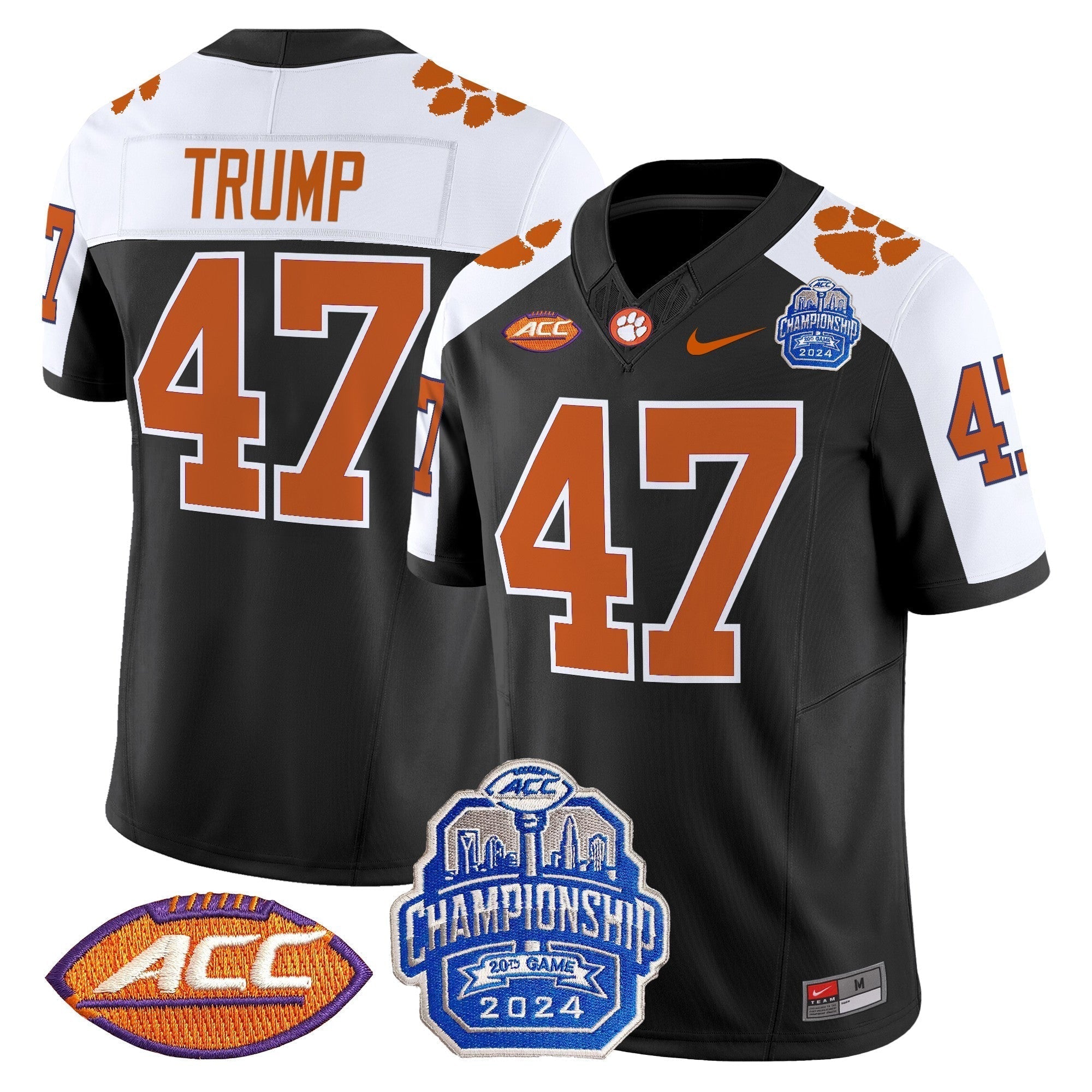 Men Clemson Tigers 2024 ACC Championship Patch Vapor Limited Jersey - All Stitched