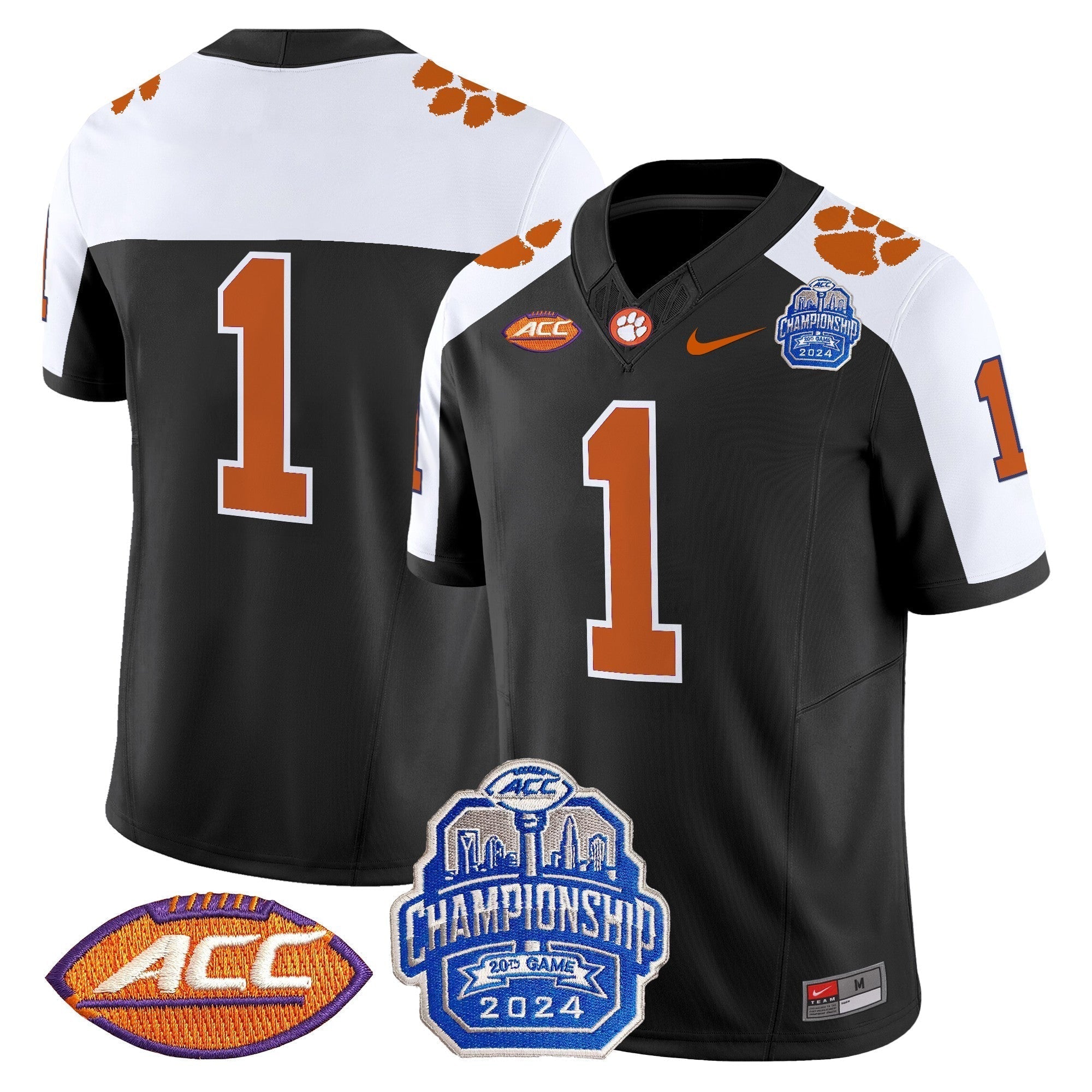 Men Clemson Tigers 2024 ACC Championship Patch Vapor Limited Jersey - All Stitched