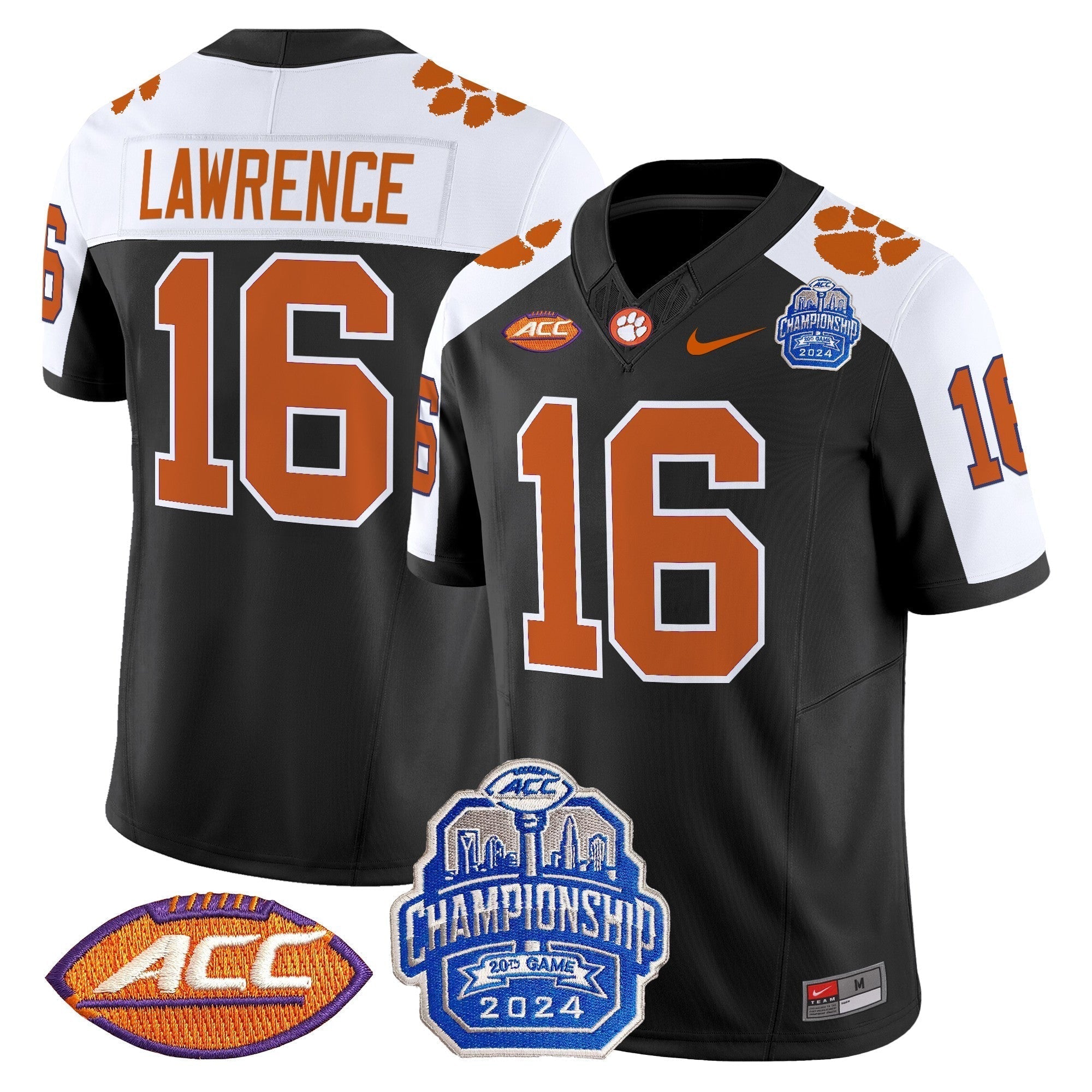 Men Clemson Tigers 2024 ACC Championship Patch Vapor Limited Jersey - All Stitched