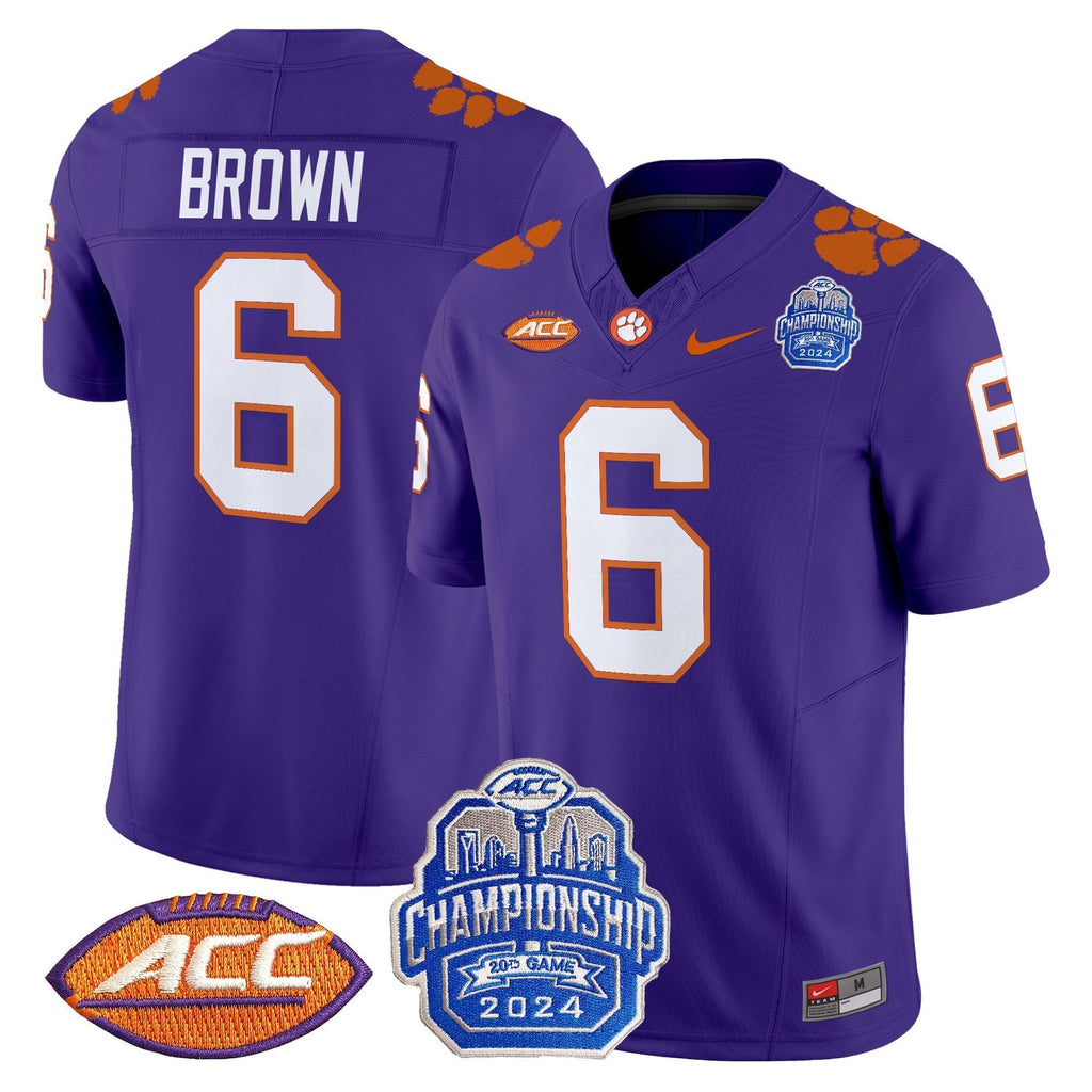 Men Clemson Tigers 2024 ACC Championship Patch Vapor Limited Jersey - All Stitched