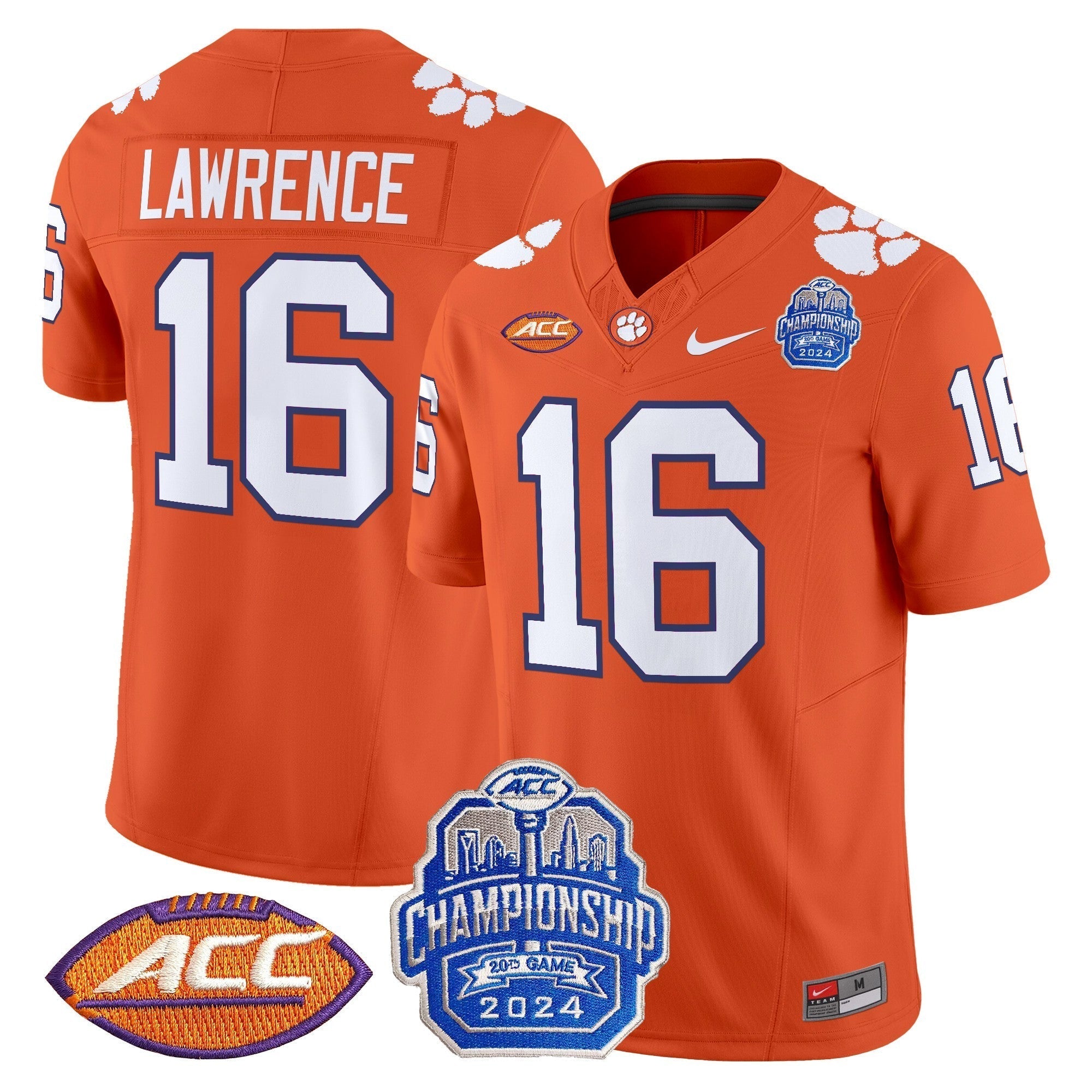Men Clemson Tigers 2024 ACC Championship Patch Vapor Limited Jersey - All Stitched