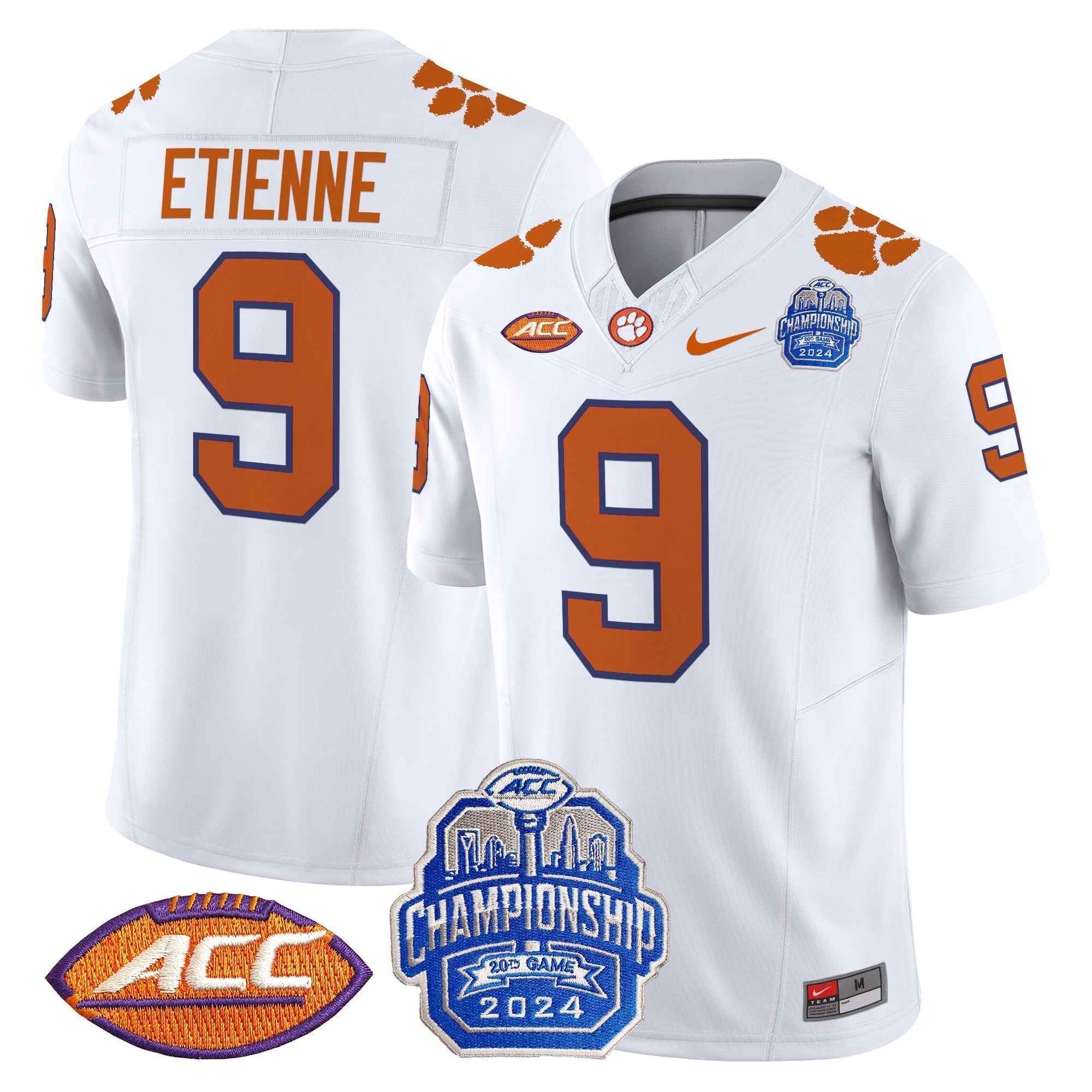 Men Clemson Tigers 2024 ACC Championship Patch Vapor Limited Jersey - All Stitched