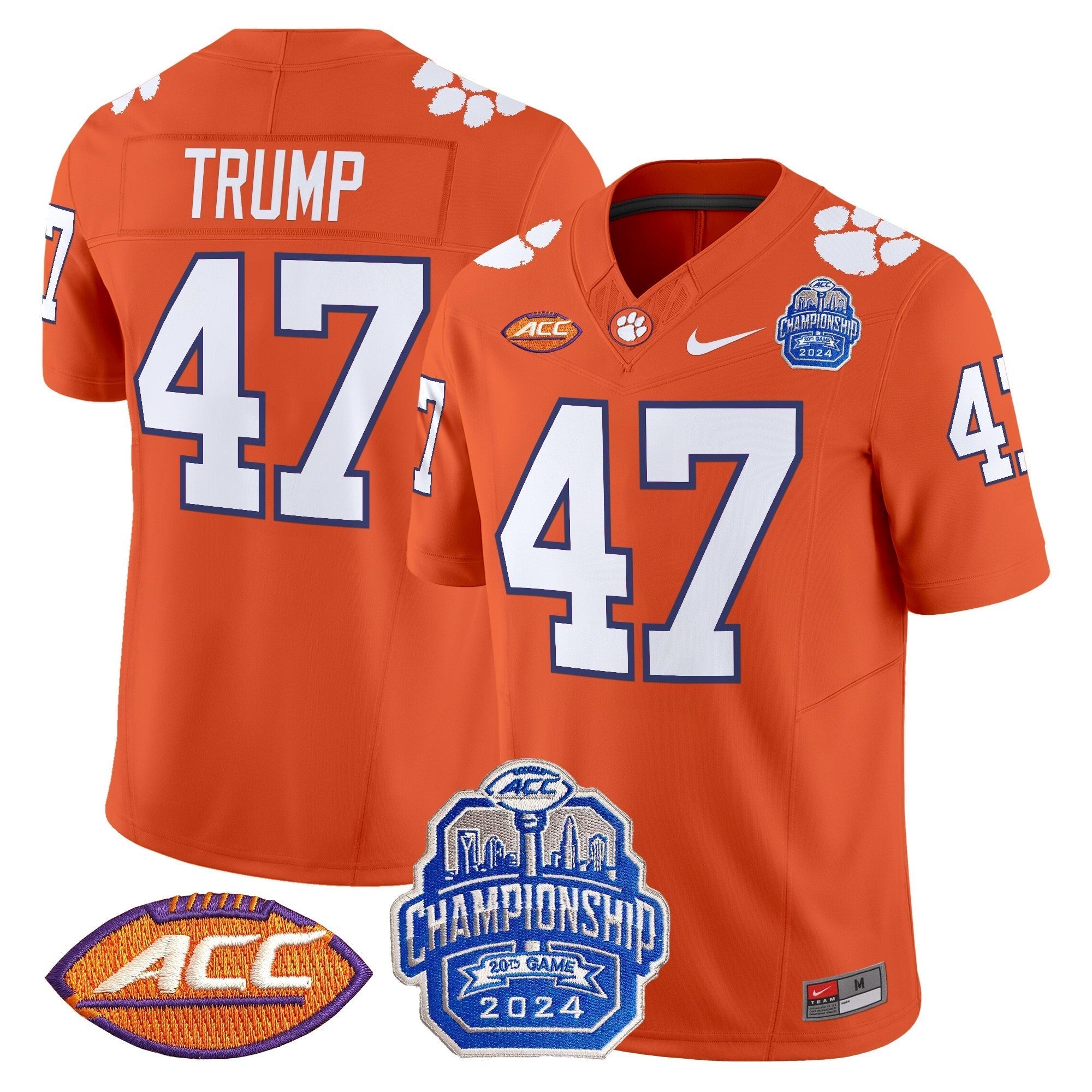 Men Clemson Tigers 2024 ACC Championship Patch Vapor Limited Jersey - All Stitched