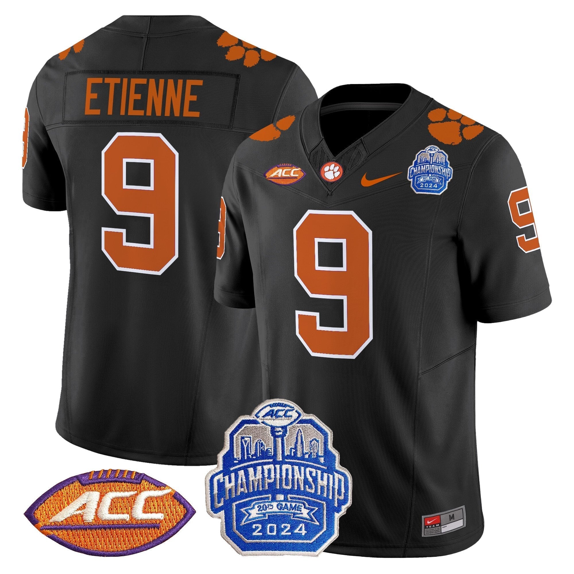 Men Clemson Tigers 2024 ACC Championship Patch Vapor Limited Jersey - All Stitched