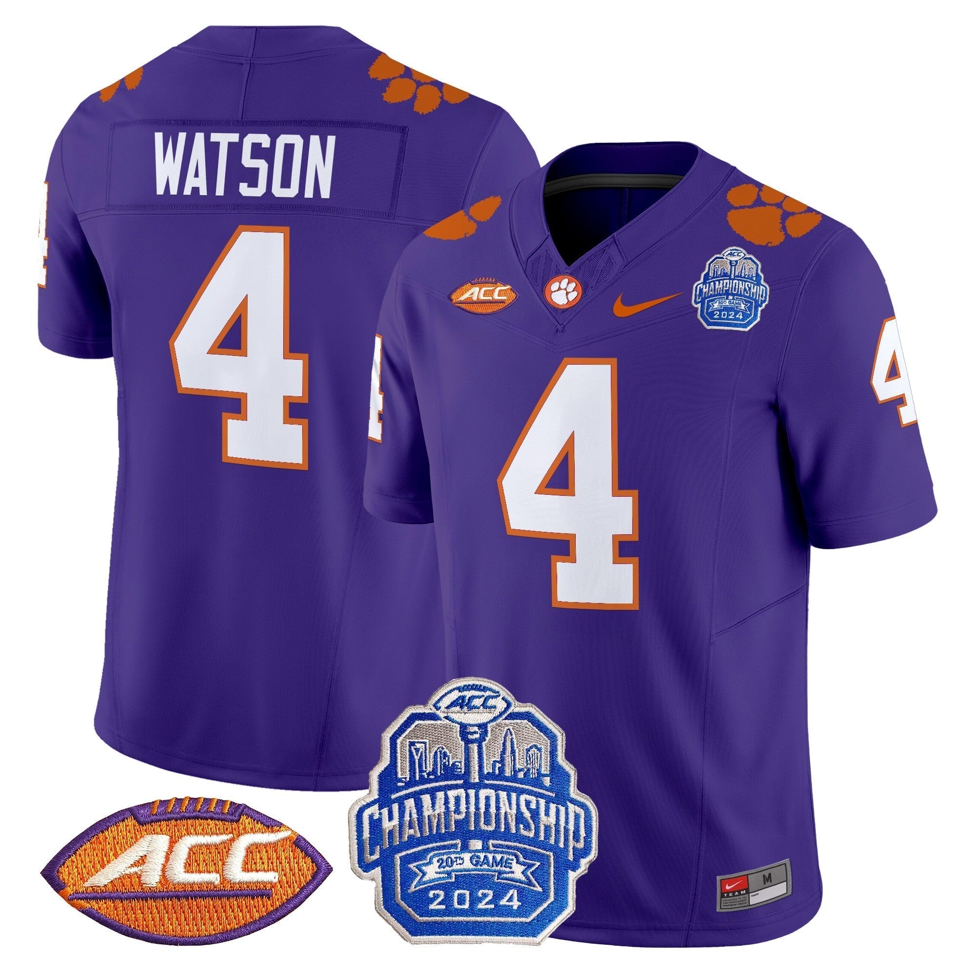 Men Clemson Tigers 2024 ACC Championship Patch Vapor Limited Jersey - All Stitched