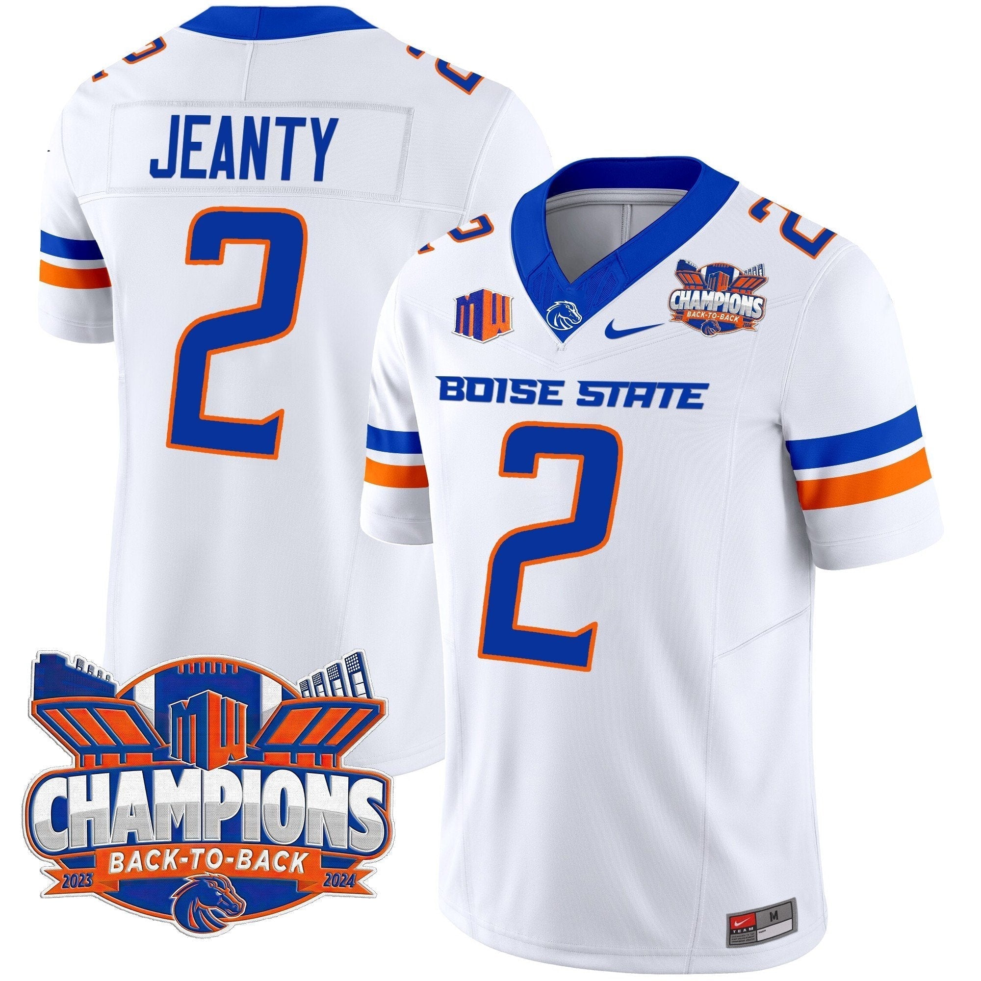Men Boise State Broncos 2024 Back To Back Champions Vapor Limited Jersey - All Stitched