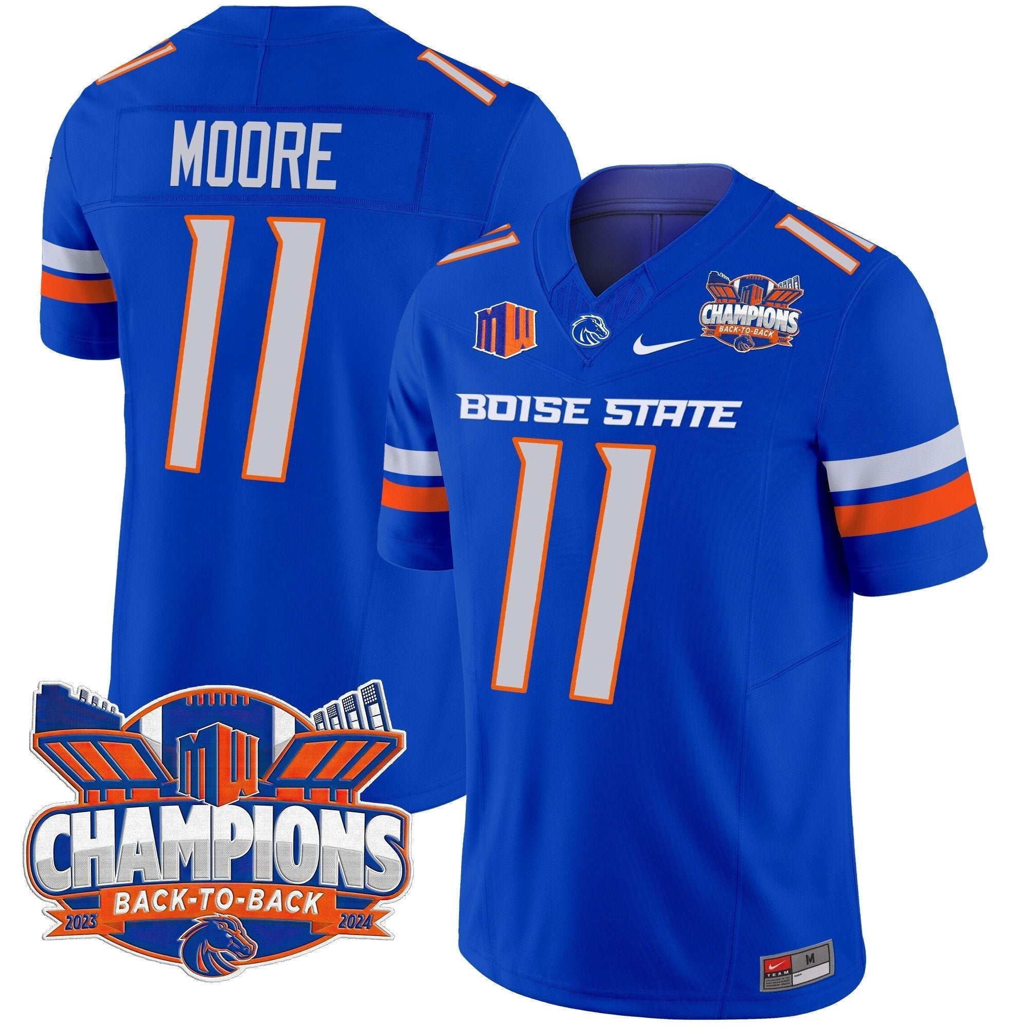 Men Boise State Broncos 2024 Back To Back Champions Vapor Limited Jersey - All Stitched