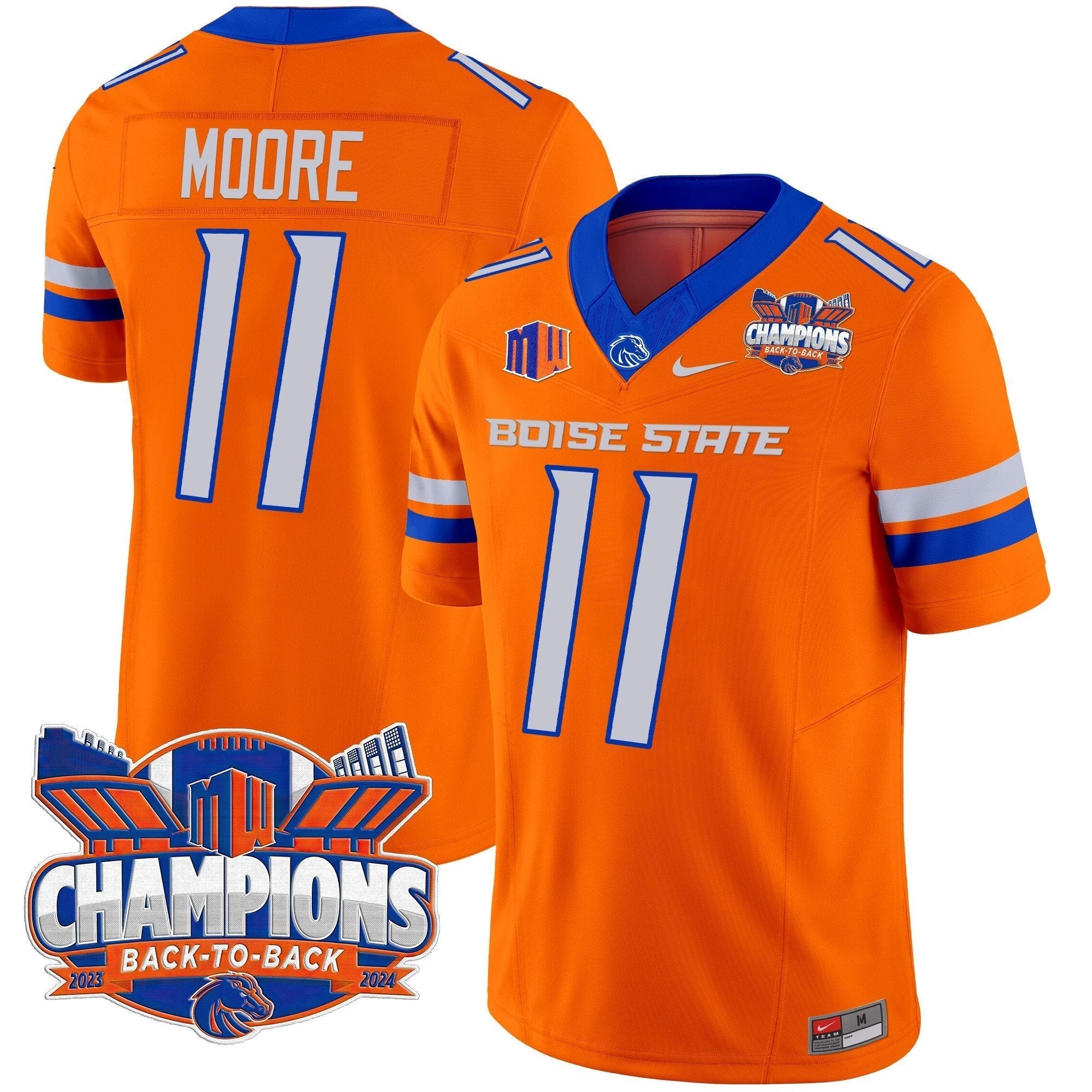 Men Boise State Broncos 2024 Back To Back Champions Vapor Limited Jersey - All Stitched