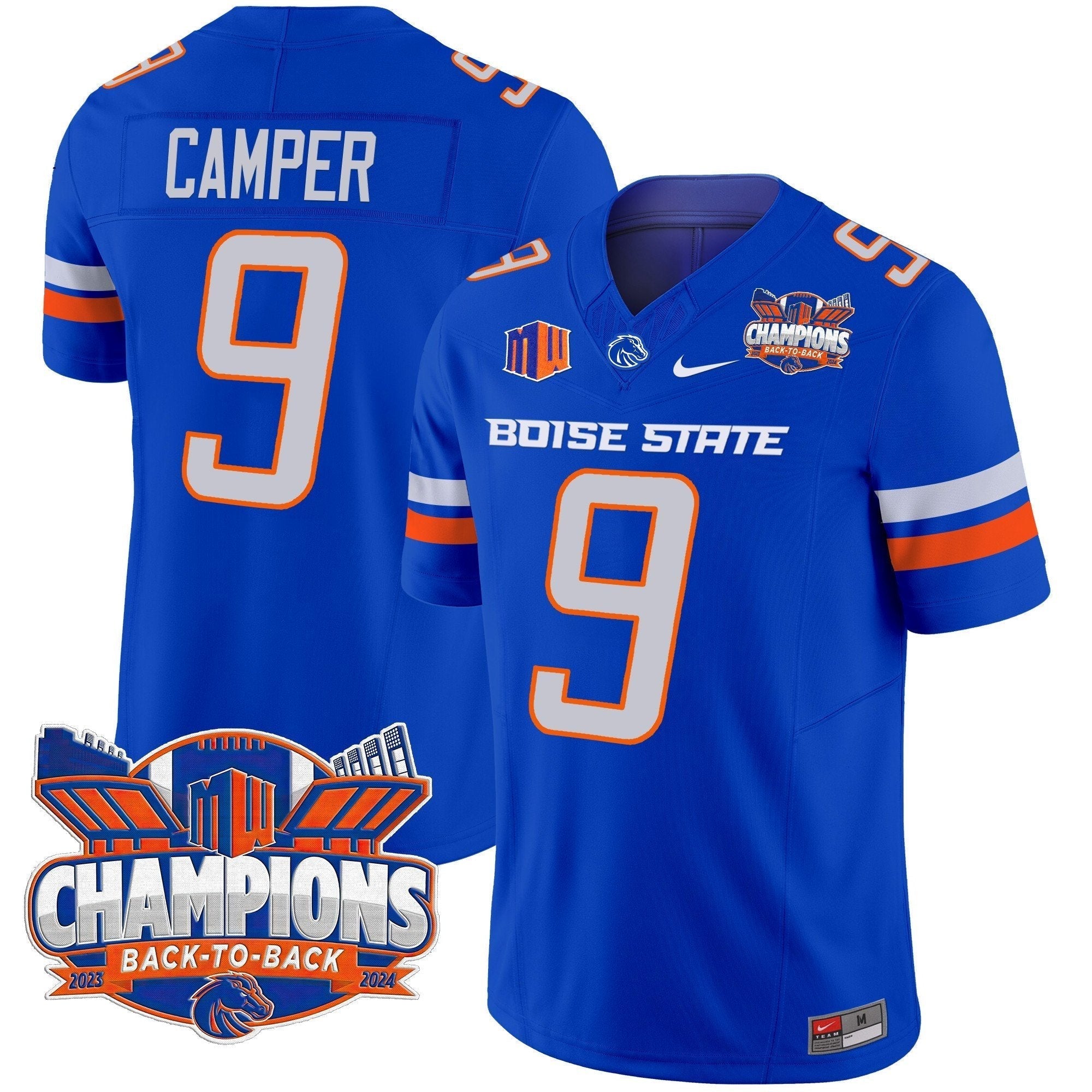 Men Boise State Broncos 2024 Back To Back Champions Vapor Limited Jersey - All Stitched
