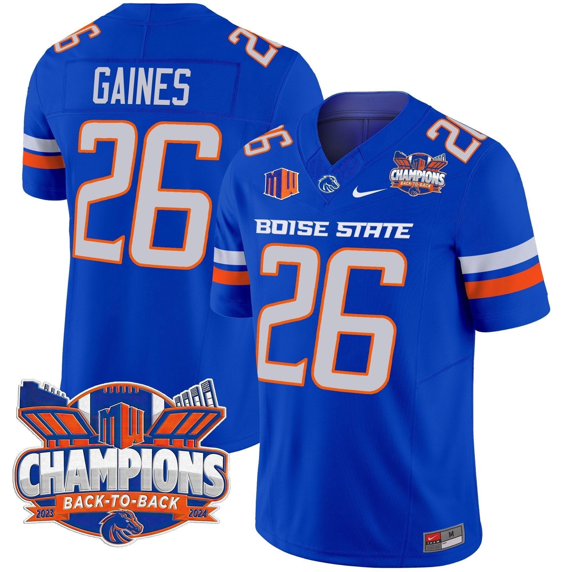 Men Boise State Broncos 2024 Back To Back Champions Vapor Limited Jersey - All Stitched