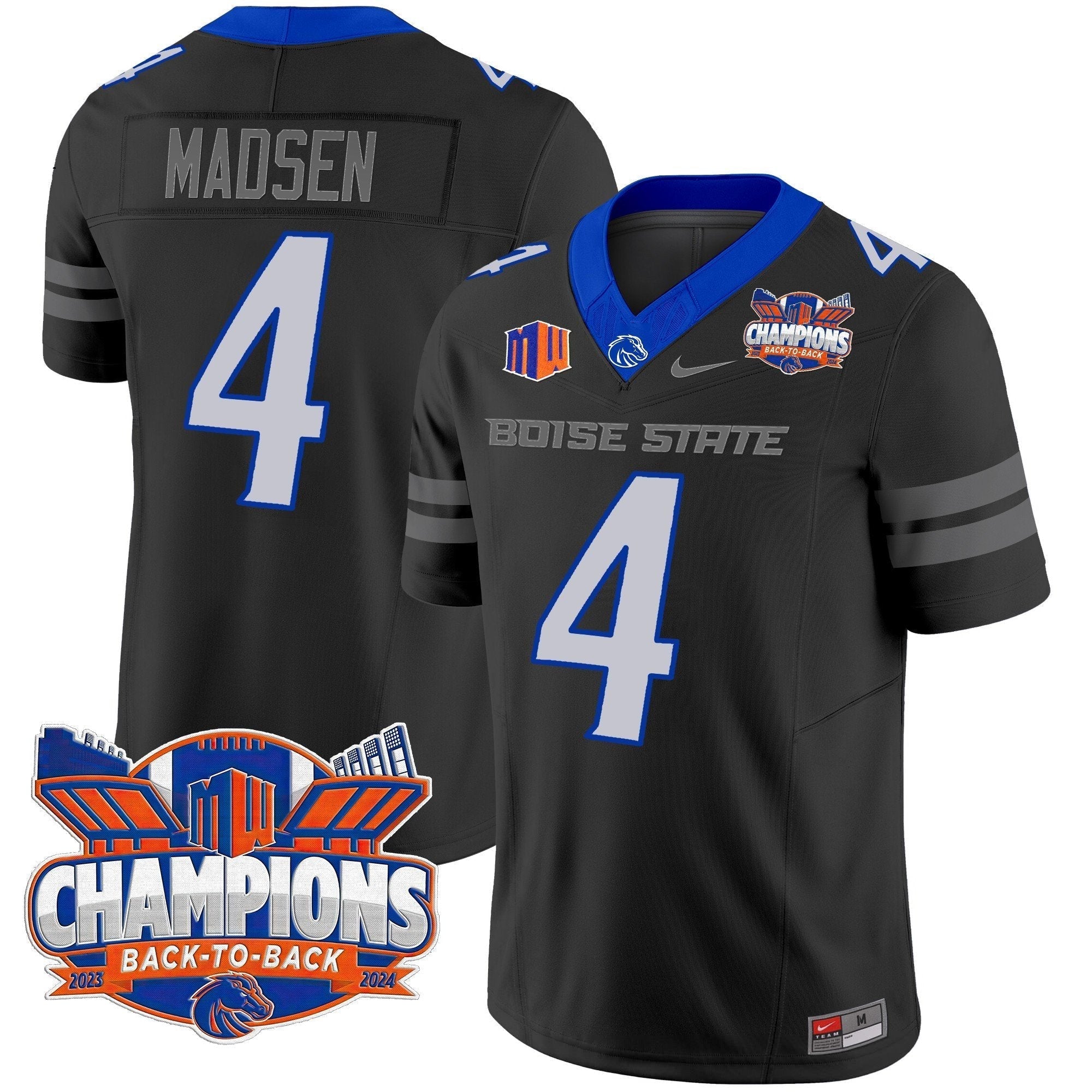 Men Boise State Broncos 2024 Back To Back Champions Vapor Limited Jersey - All Stitched