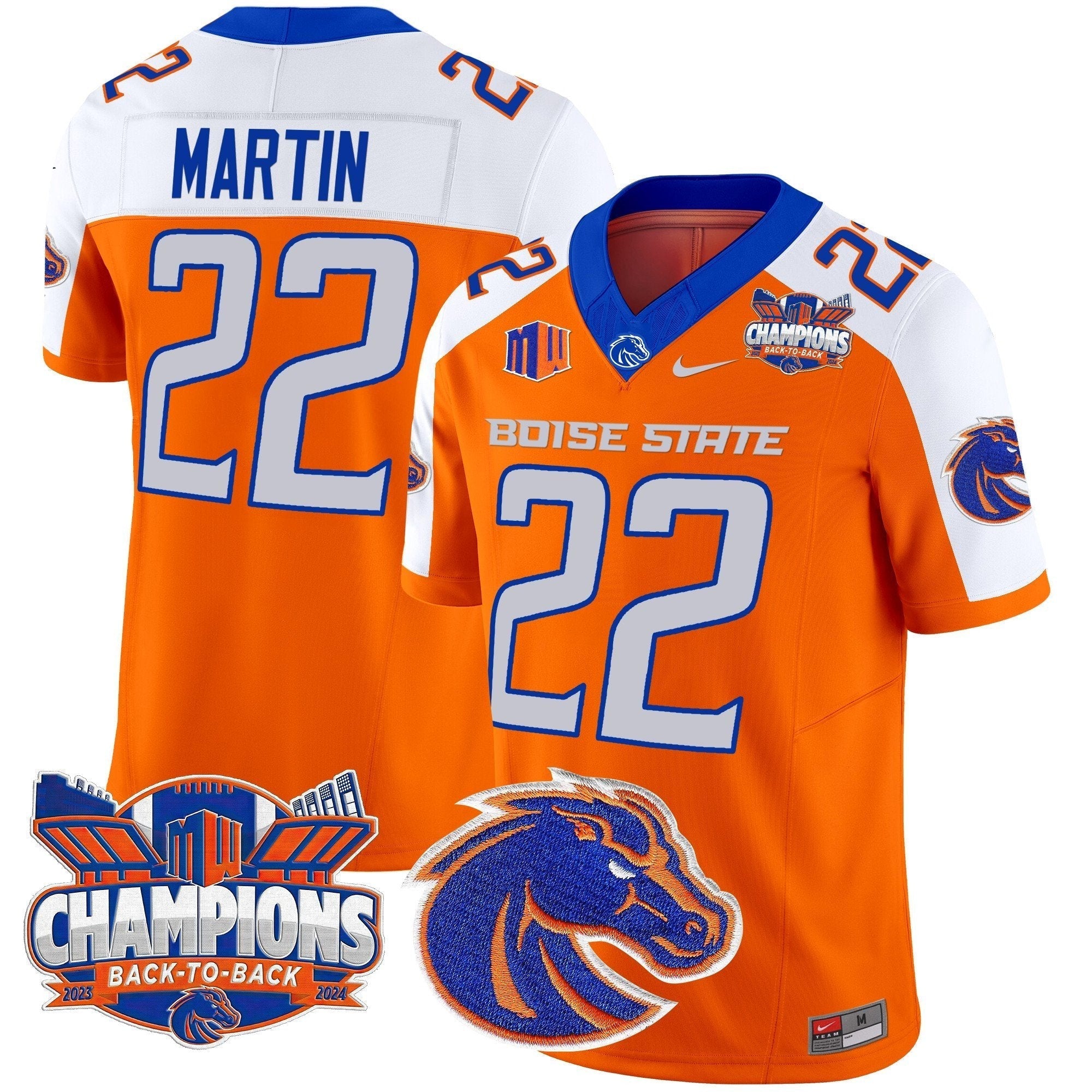 Men Boise State Broncos 2024 Back To Back Champions Vapor Limited Jersey - All Stitched